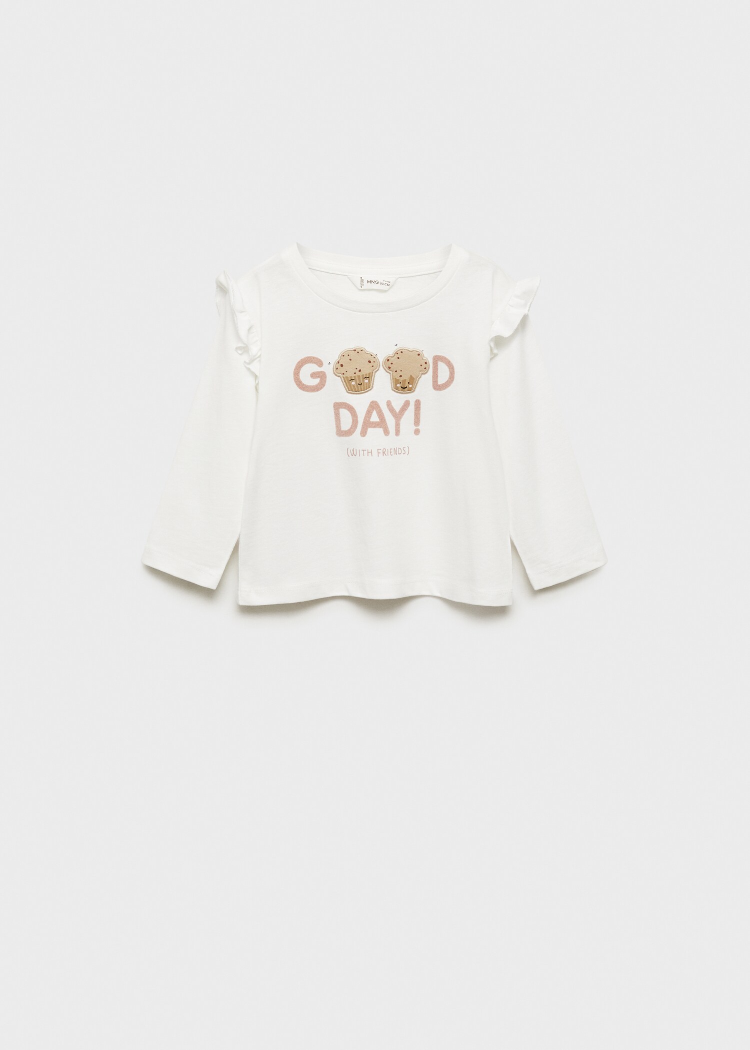 T-shirt med volanger och tryck - Artikel utan modell