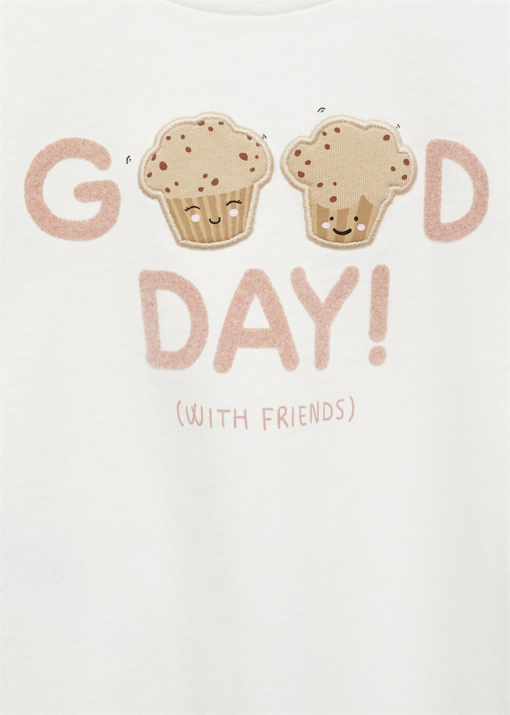 T-shirt med volanger och tryck - Detaljer om artikeln 0, Benvit. Ref: 77009078-00.