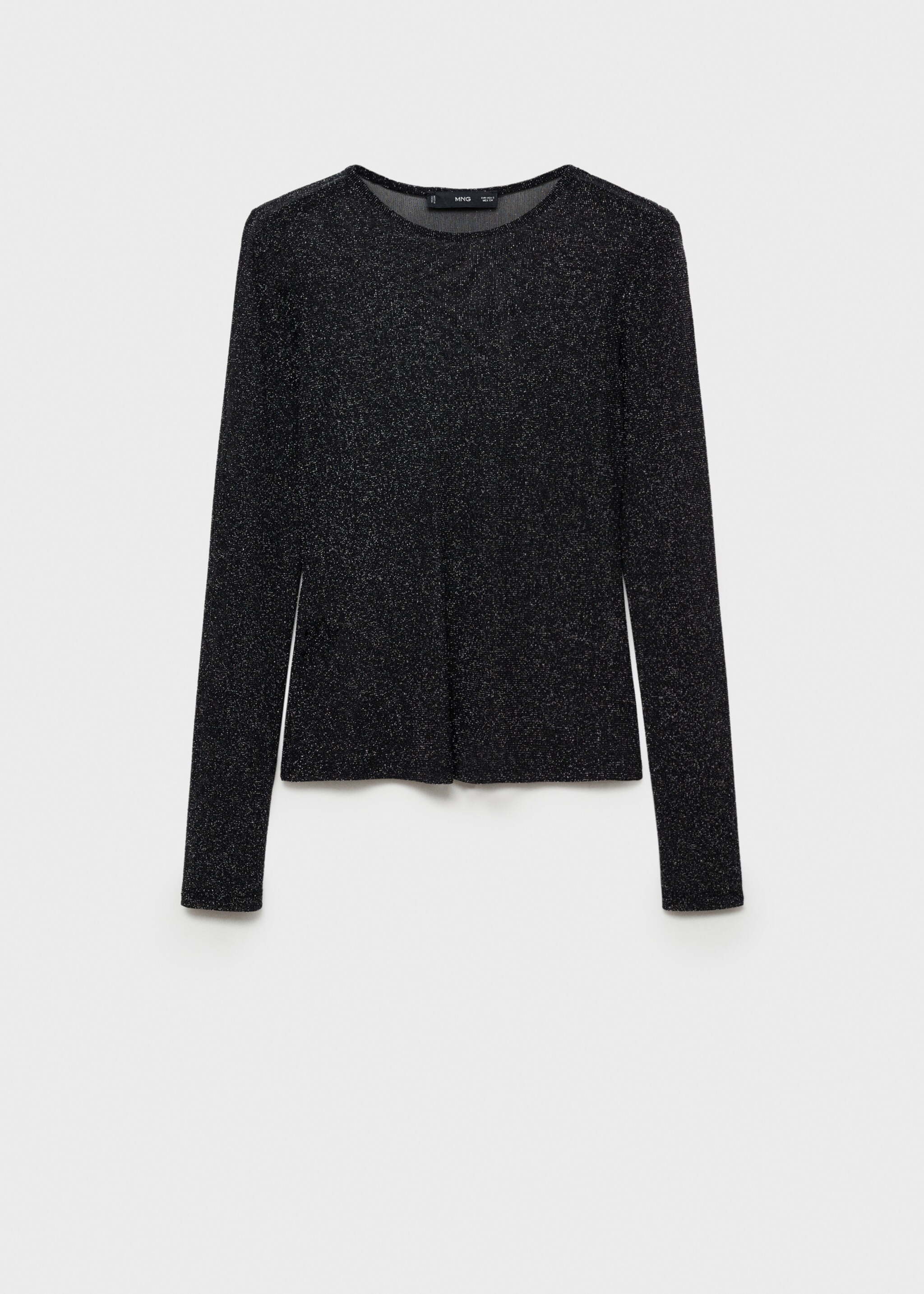 T-shirt Lurex semi-transparent - Article sans modèle, Noir. Ref: 77009081-00.