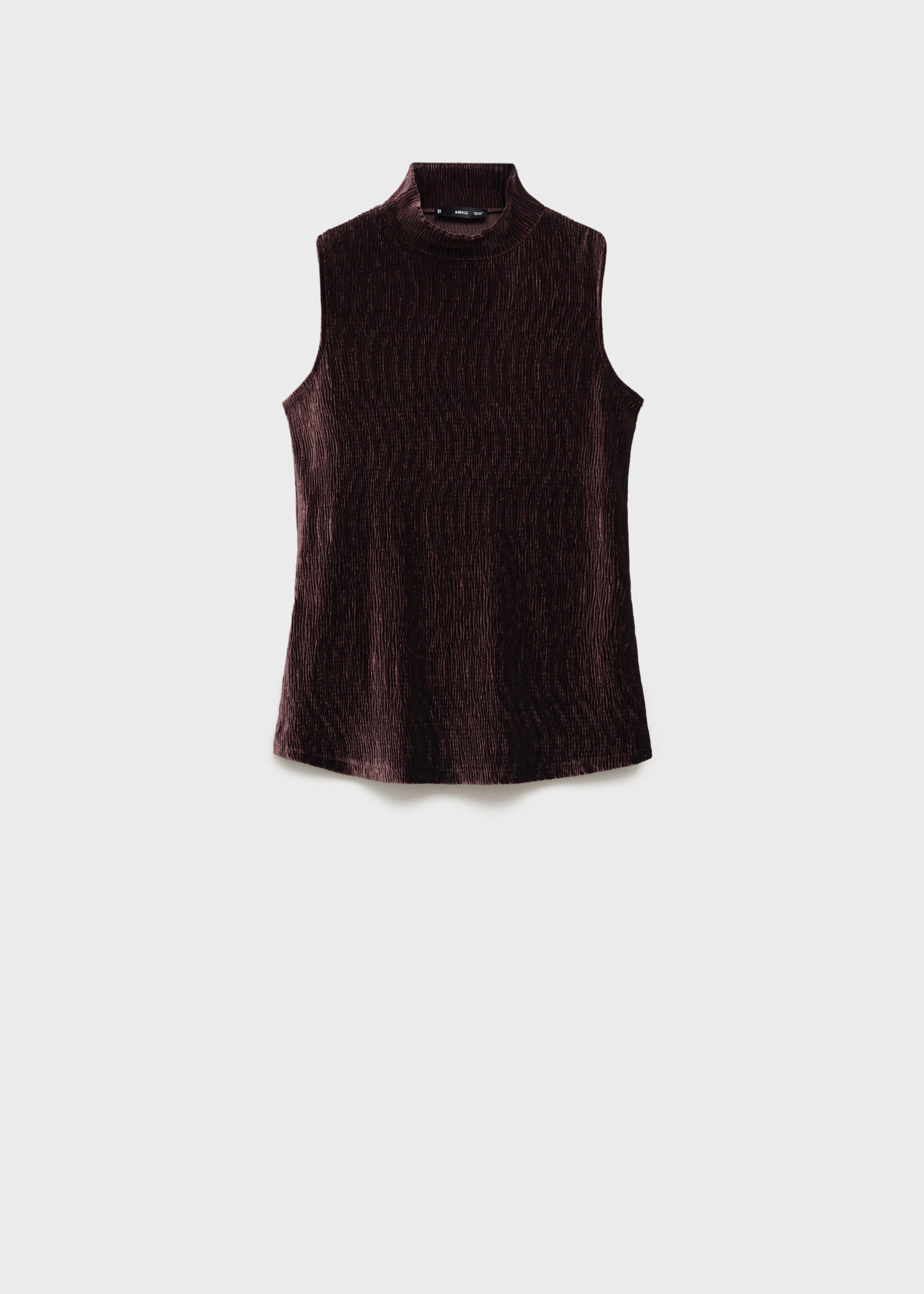 Top velluto collo perkins - Articolo senza modello, Bordeaux. Ref: 77009086-00.