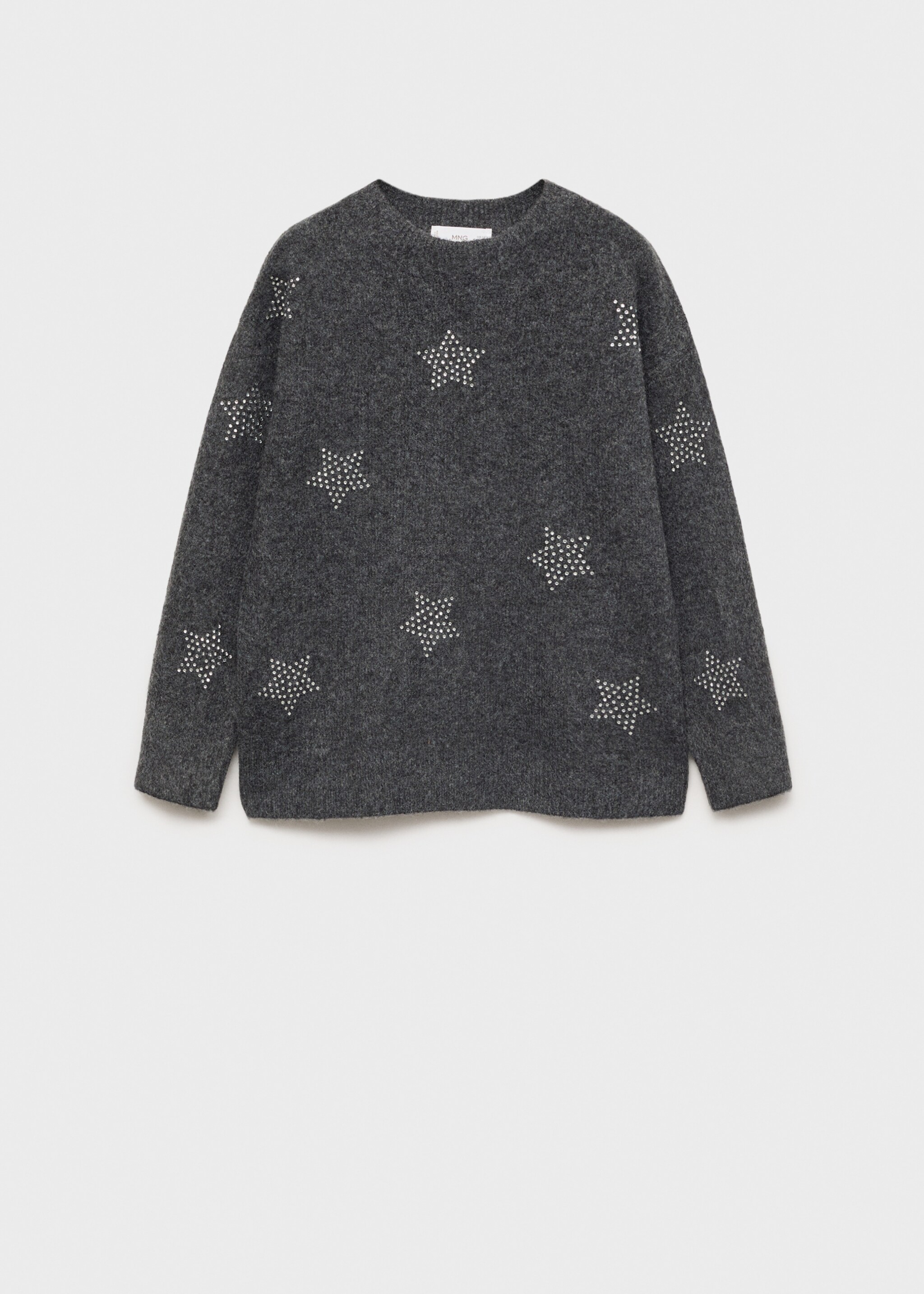 Stars knitted sweater - Article without model, Charcoal. Ref: 77009241-00.