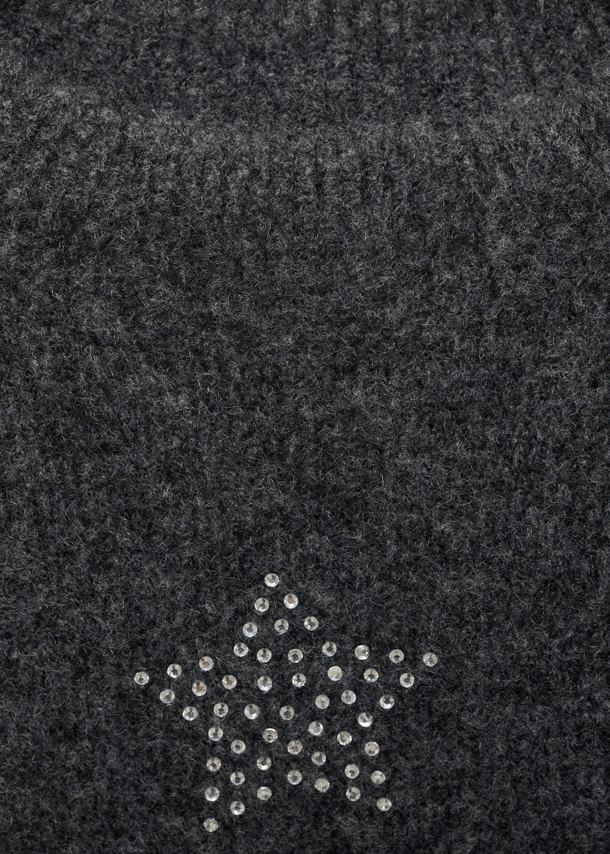 Stars knitted sweater - Details of the article 8, Charcoal. Ref: 77009241-00.