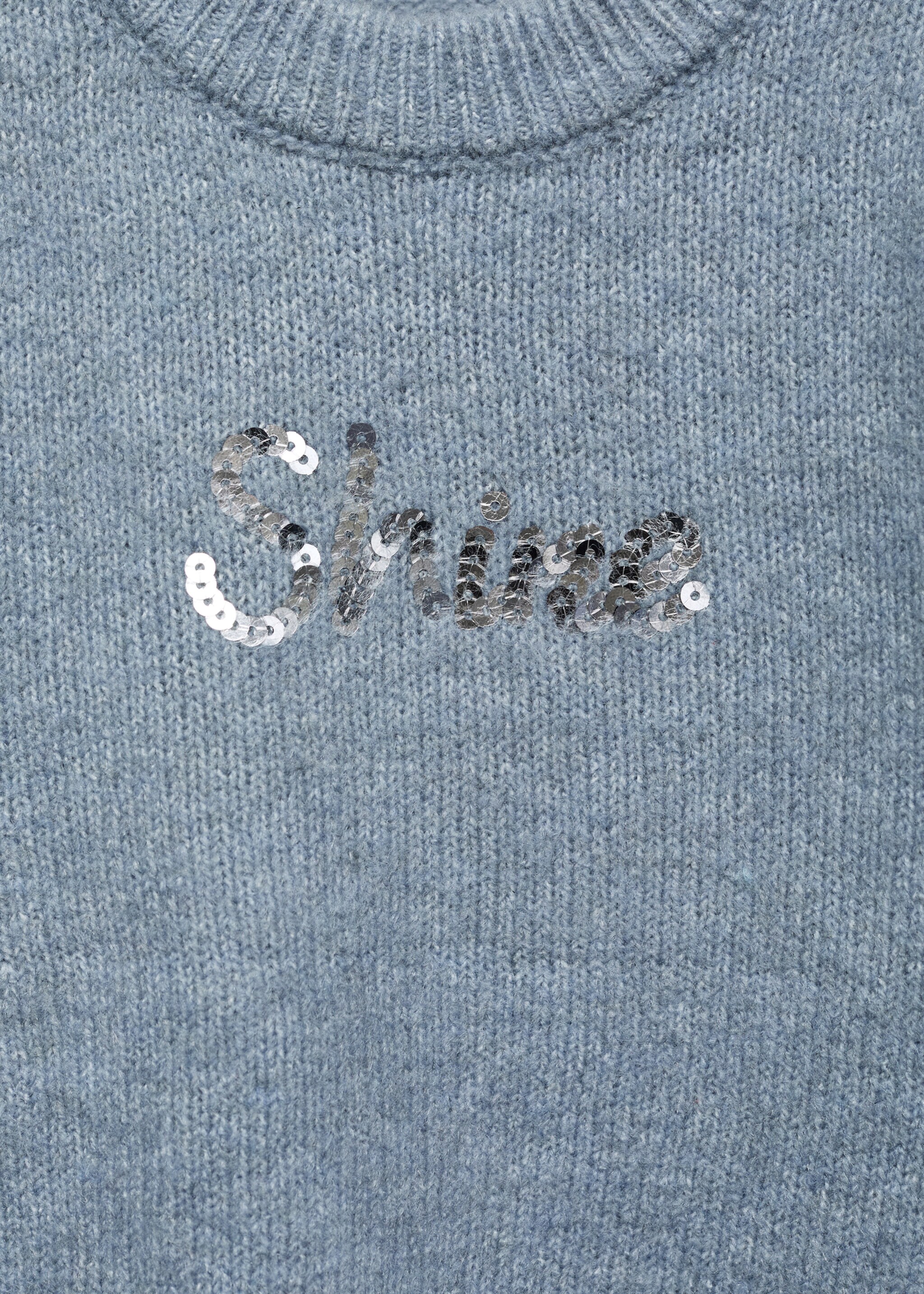Sequin message sweater - Details of the article 8, Light Heather Grey. Ref: 77009247-00.