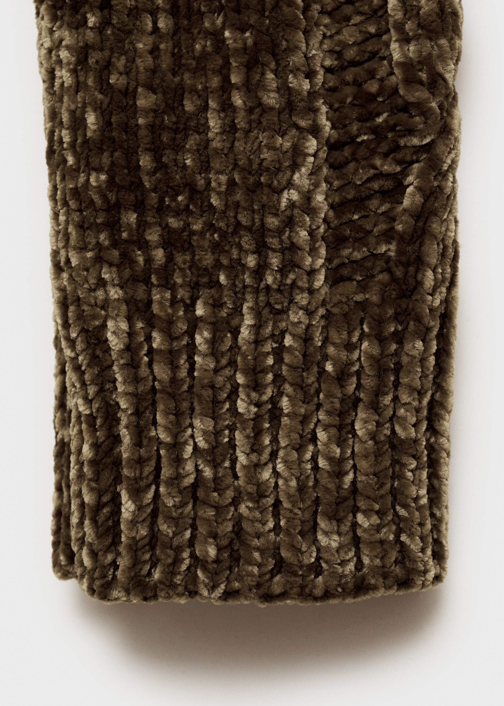 Chenille kabelcoltrui - Detail van het artikel 0, Olijfgroen. Ref: 77009248-00.