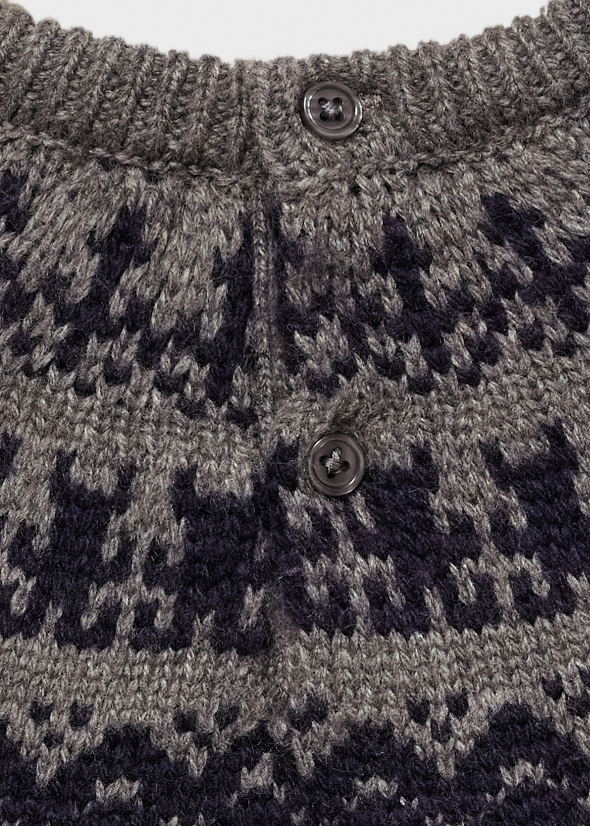 Pull jacquard en laine - Détail de l'article 0, Gris chiné moyen. Ref: 77009250-00.
