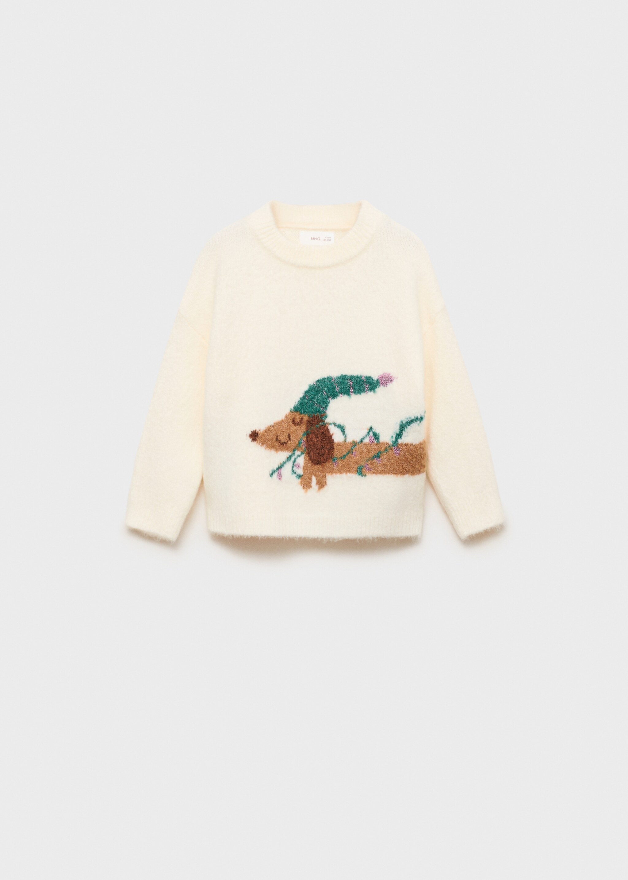 Doggy knit sweater - Article without model, Ecru. Ref: 77009252-00.