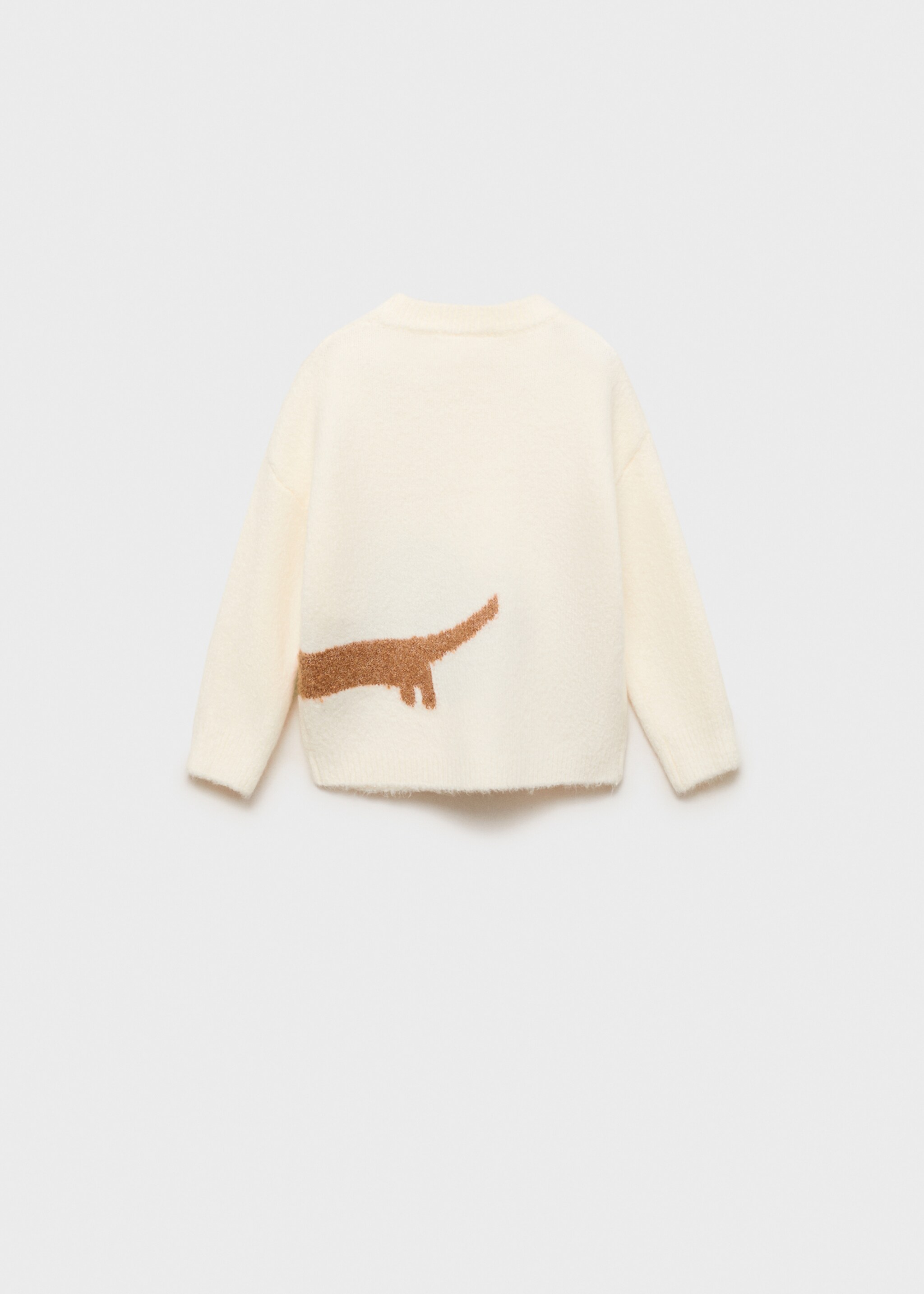 Doggy knit sweater - Reverse of the article, Ecru. Ref: 77009252-00.