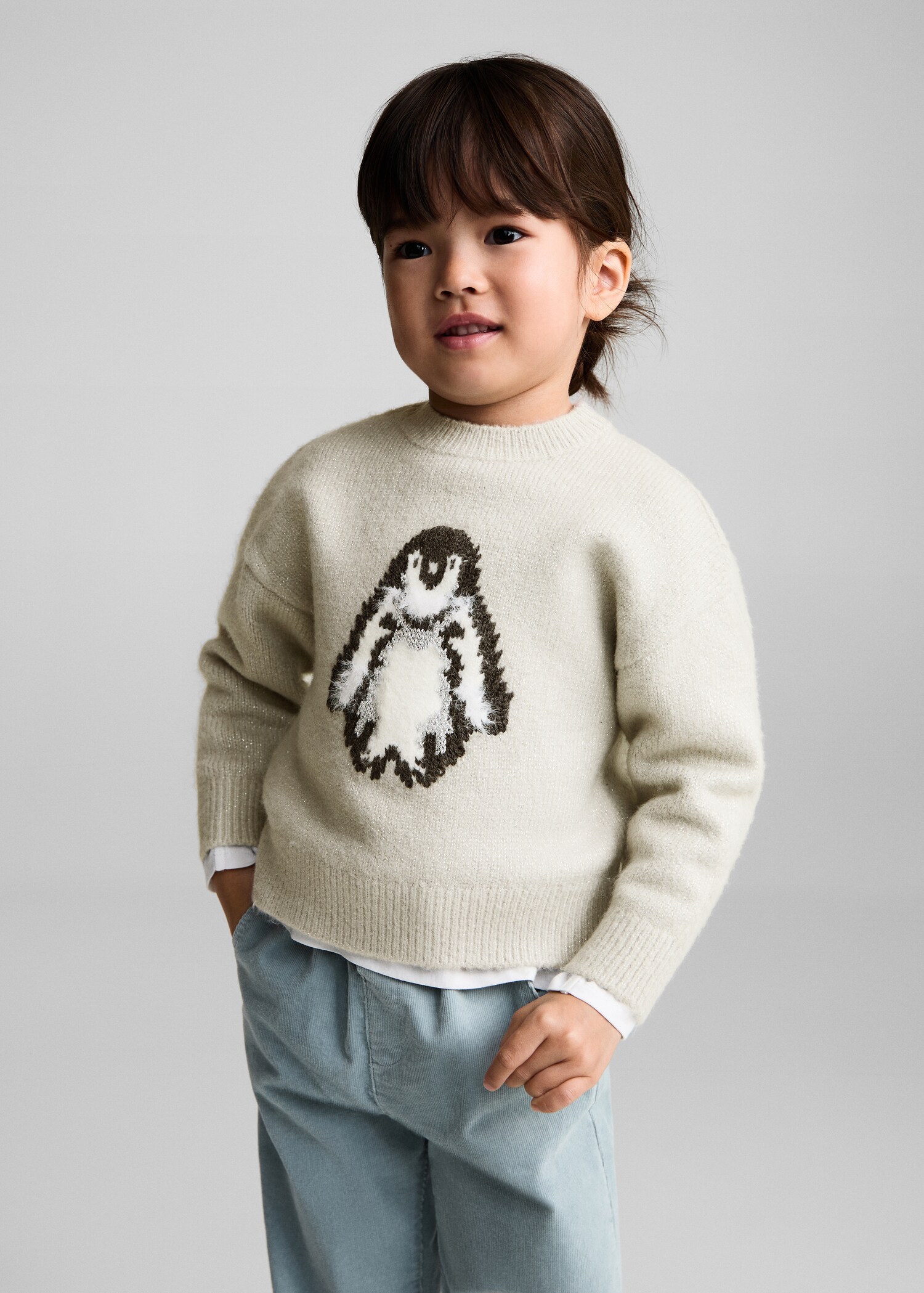 Penguin embroidered knit sweater - Medium plane