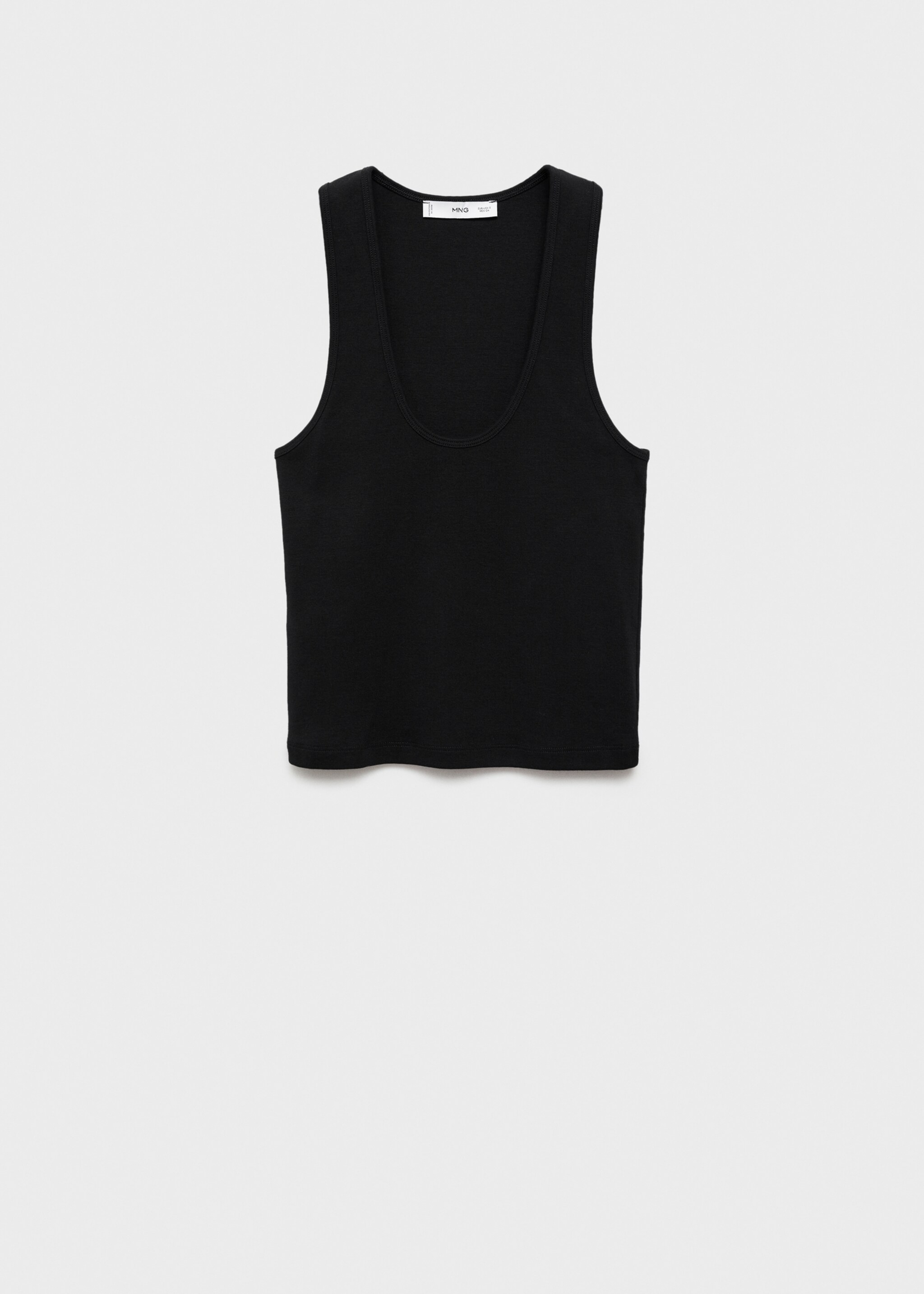 Cotton top with wide straps - Article without model, Black. Ref: 77009407-00.