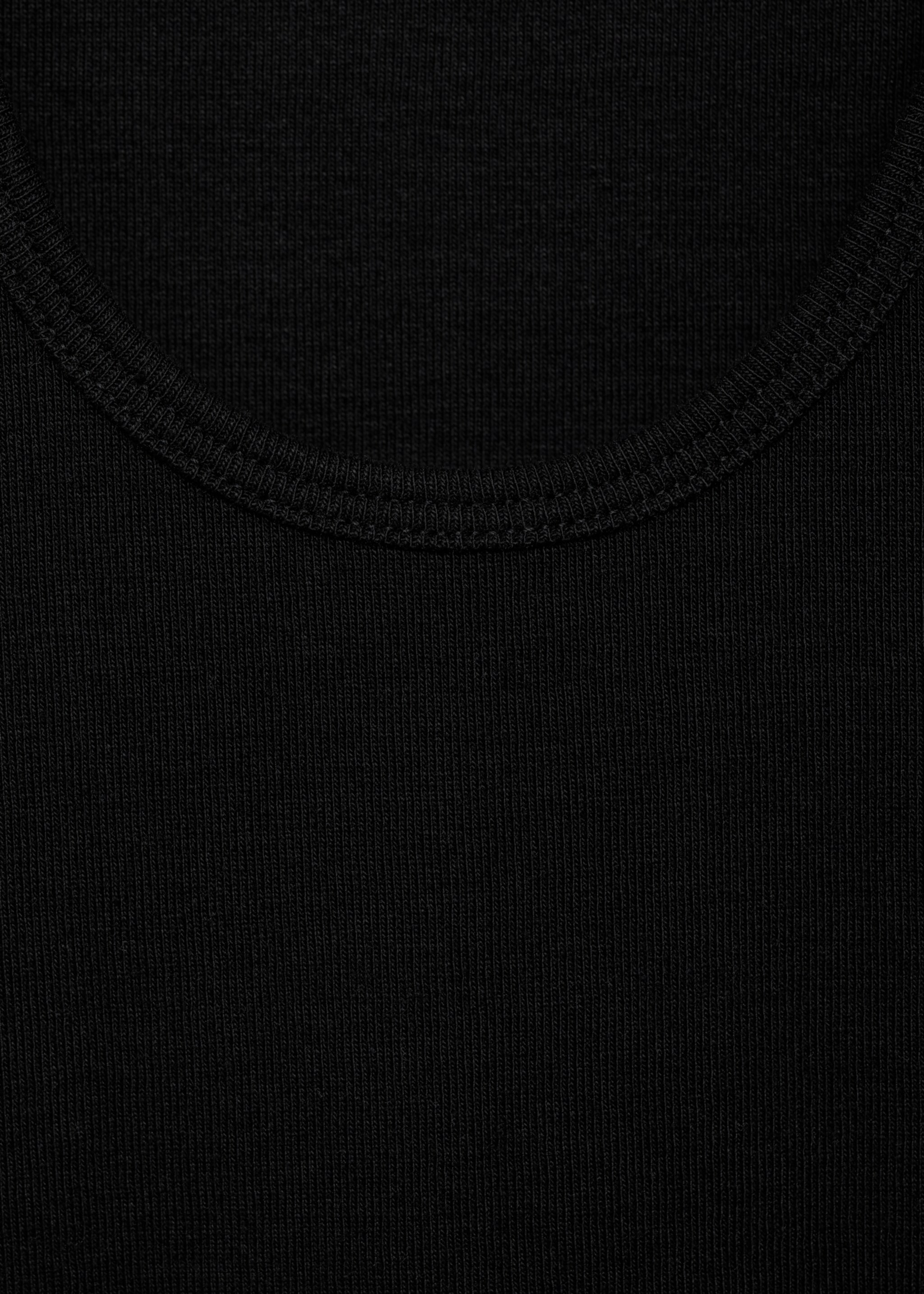 Cotton top with wide straps - Details of the article 8, Black. Ref: 77009407-00.