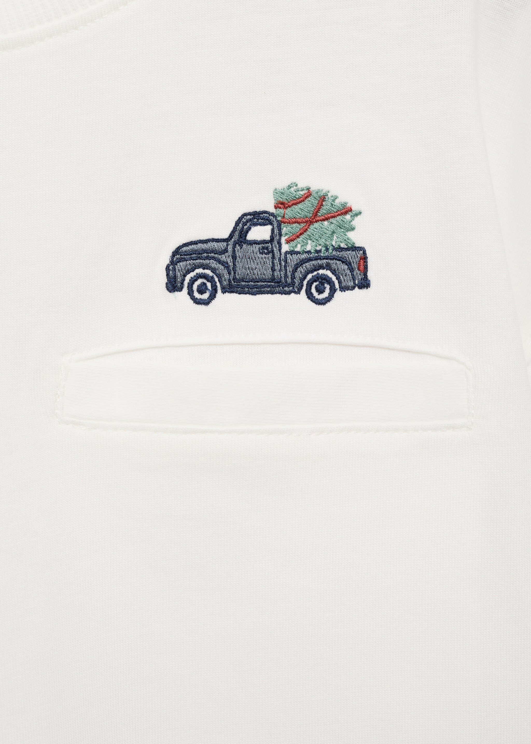 T-shirt coton détail brodé - Détail de l'article 8, Blanc cassé. Ref: 77009409-00.