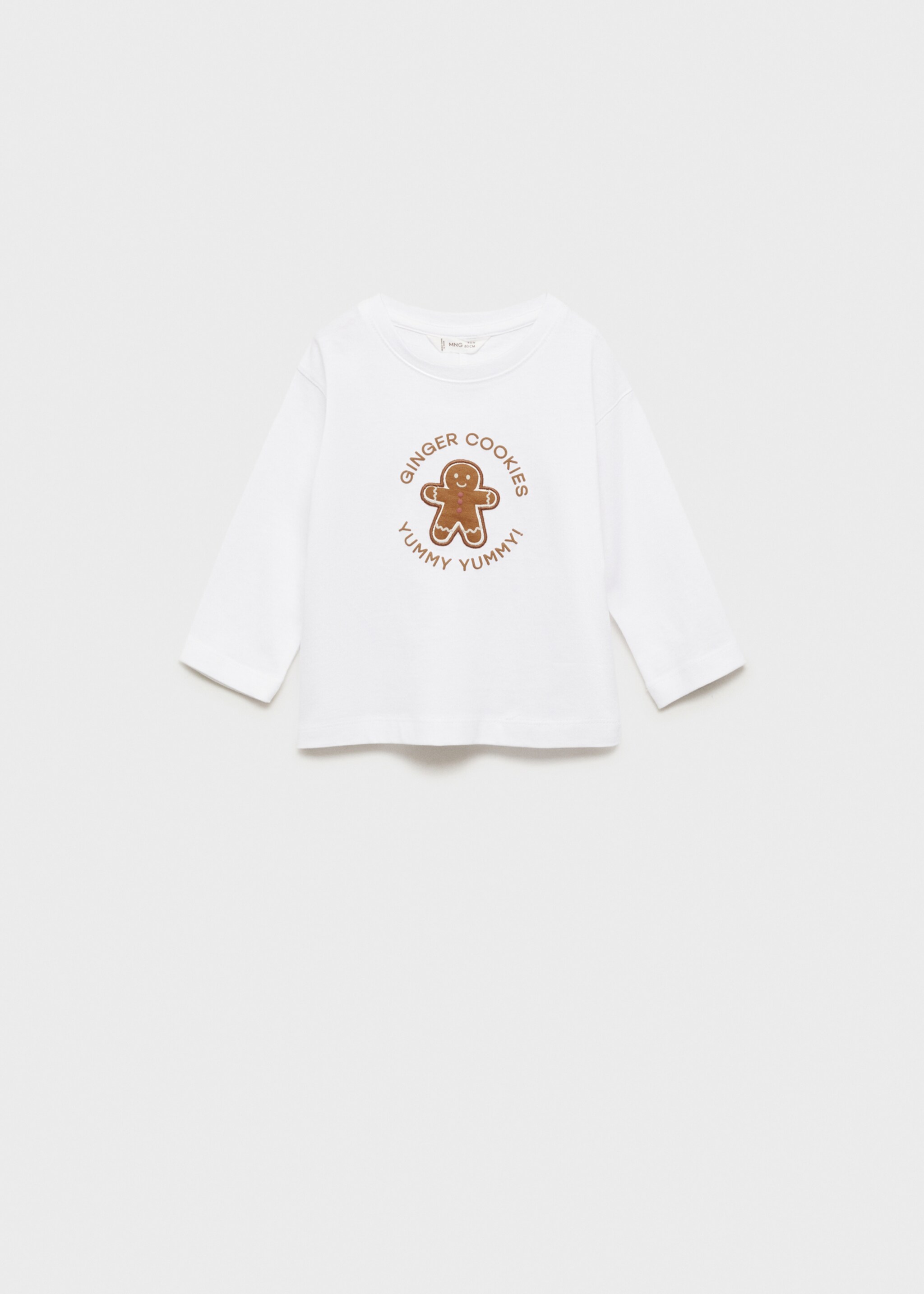Christmas-print t-shirt - Article without model, Off White. Ref: 77009411-00.