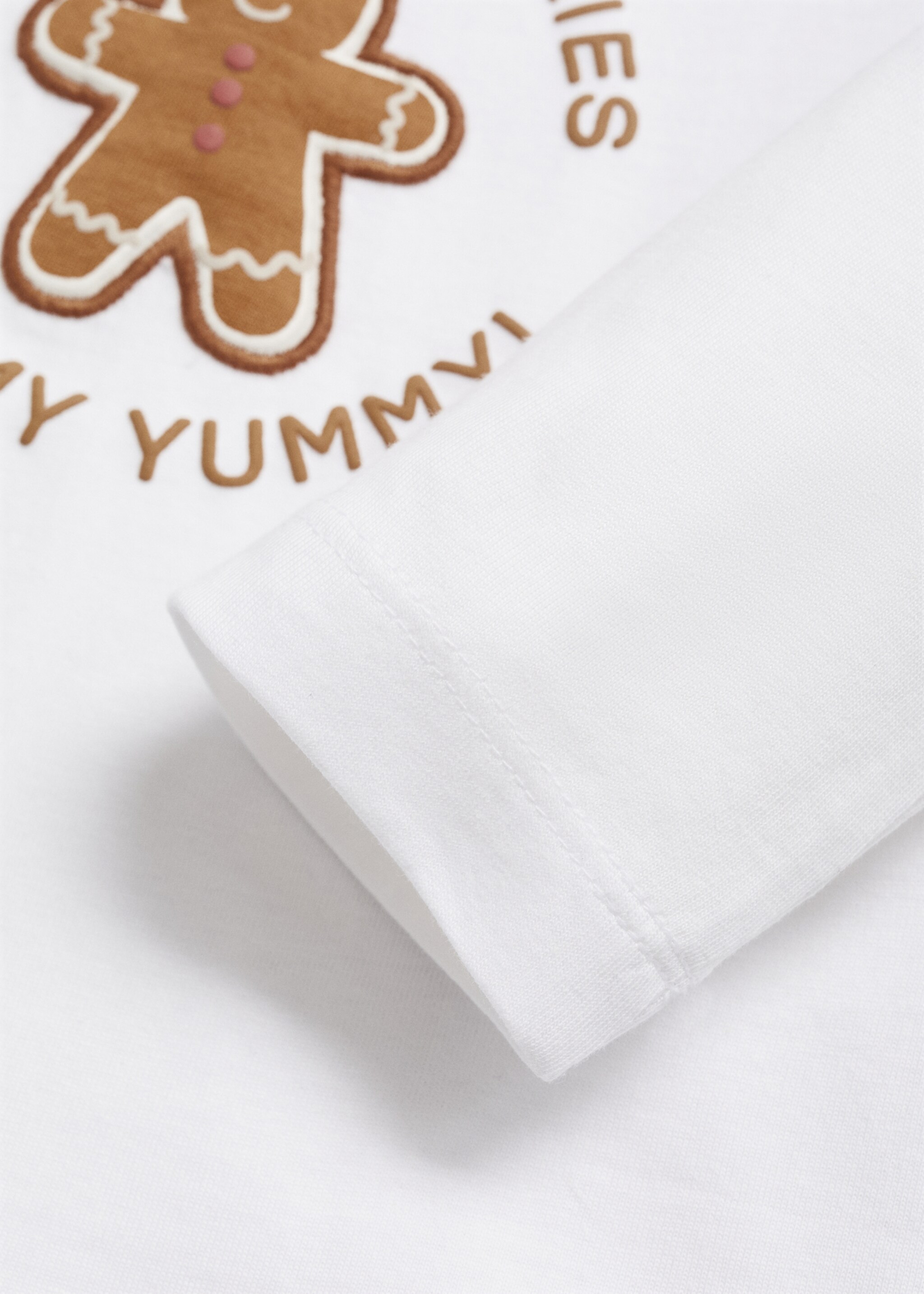 Christmas-print t-shirt - Details of the article 0, Off White. Ref: 77009411-00.