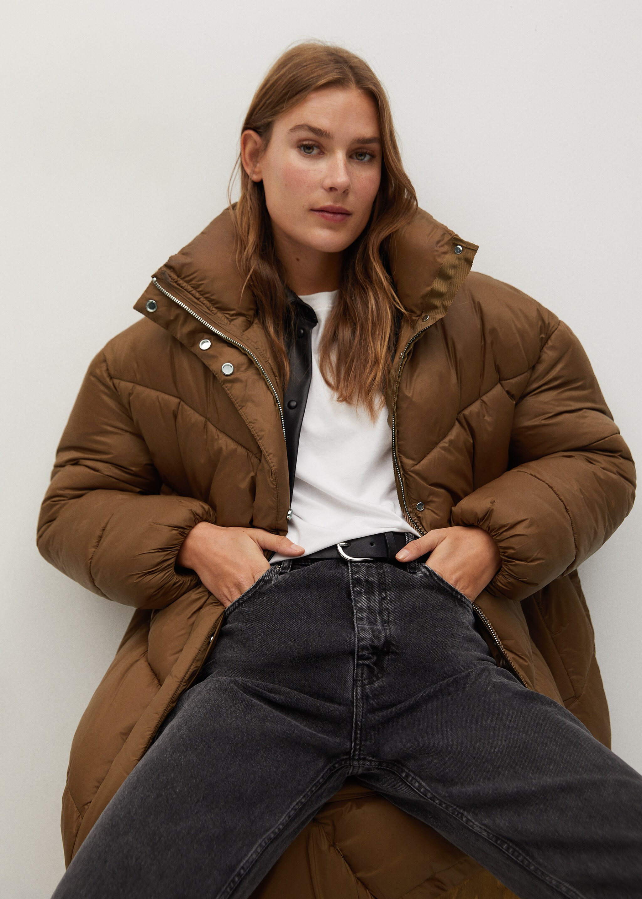 Oversize quilted coat - Details of the article 1