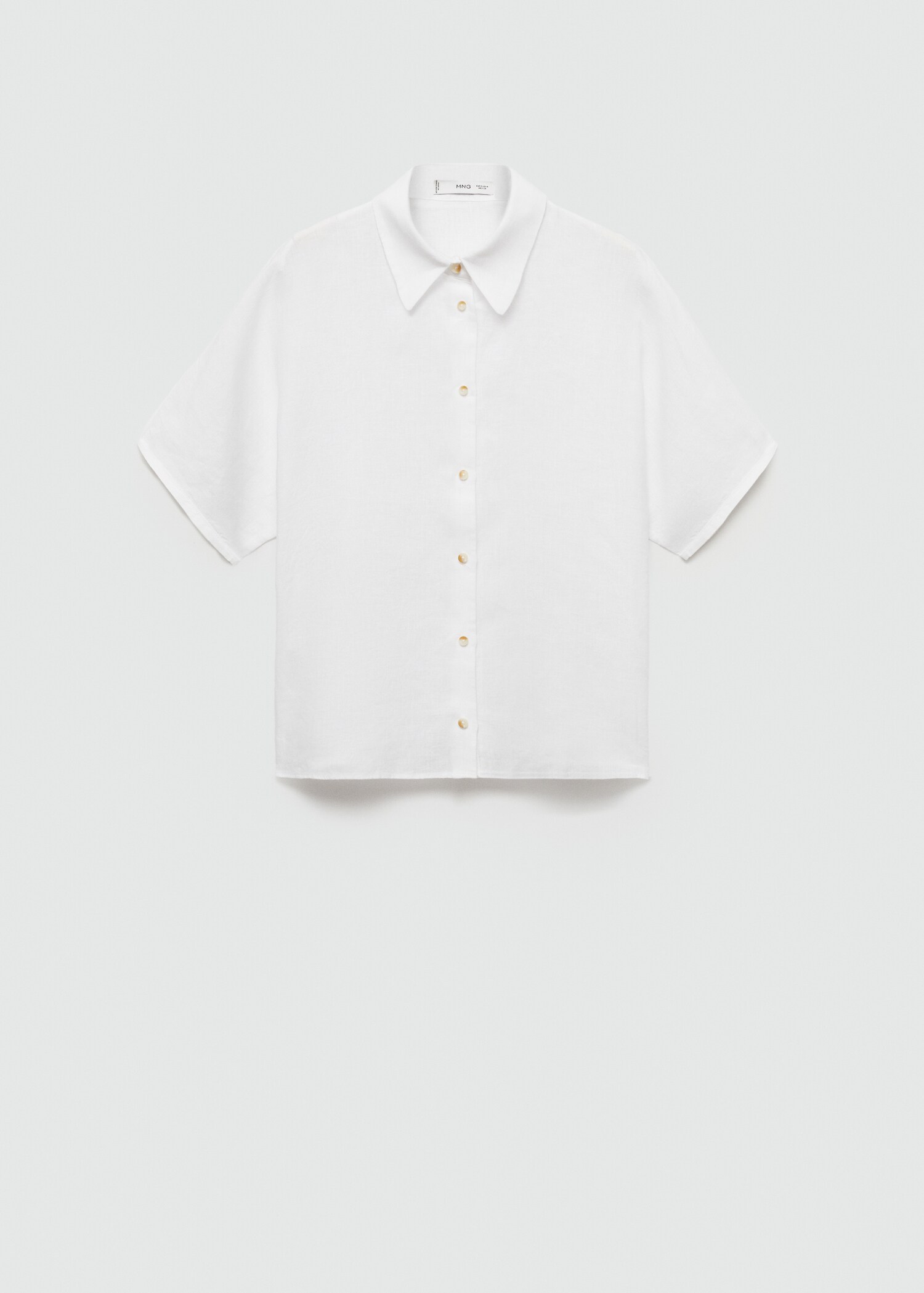 Kortärmad t-shirt i linne - Artikel utan modell