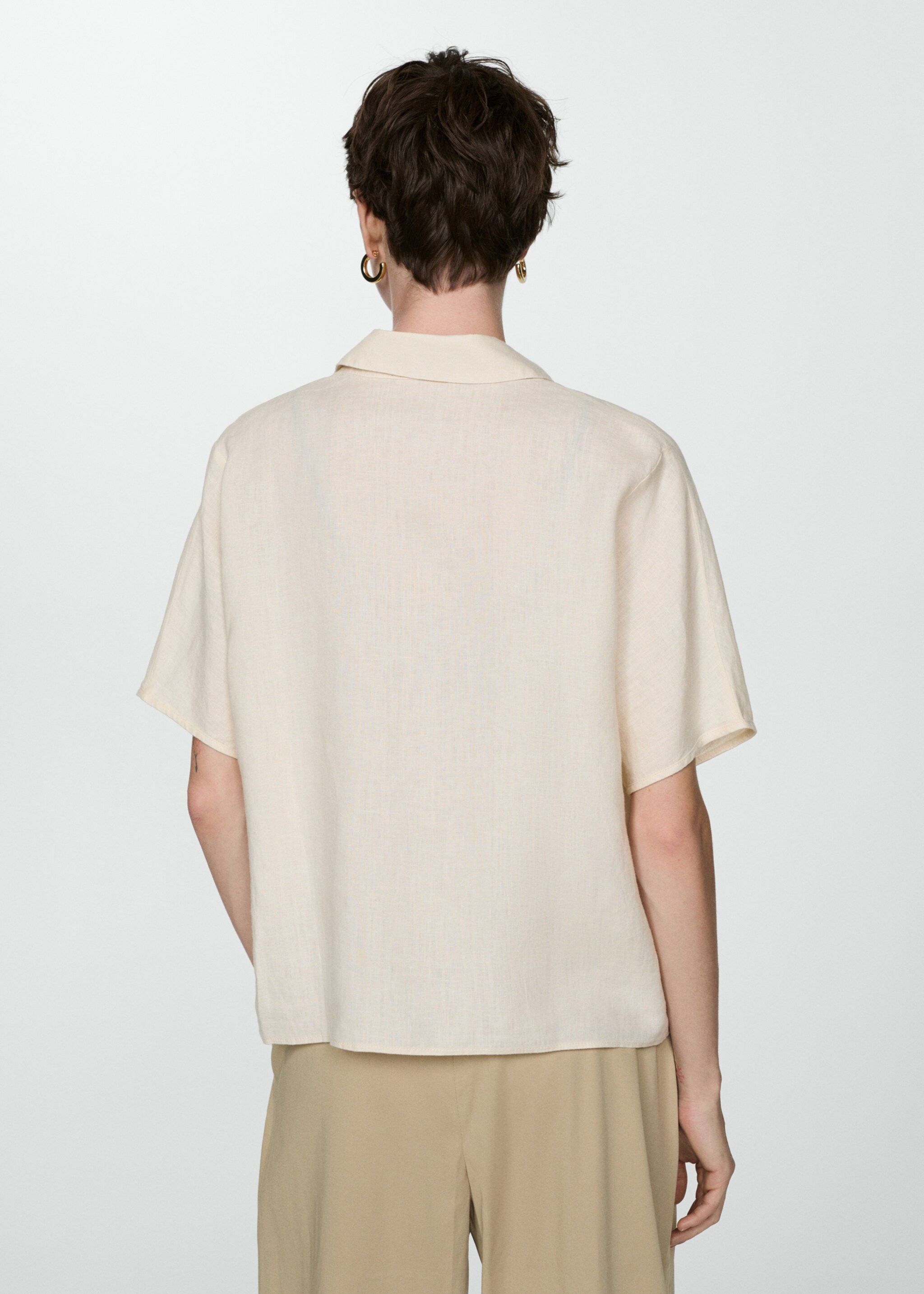 Camisa lino manga corta - Reverso del artículo
