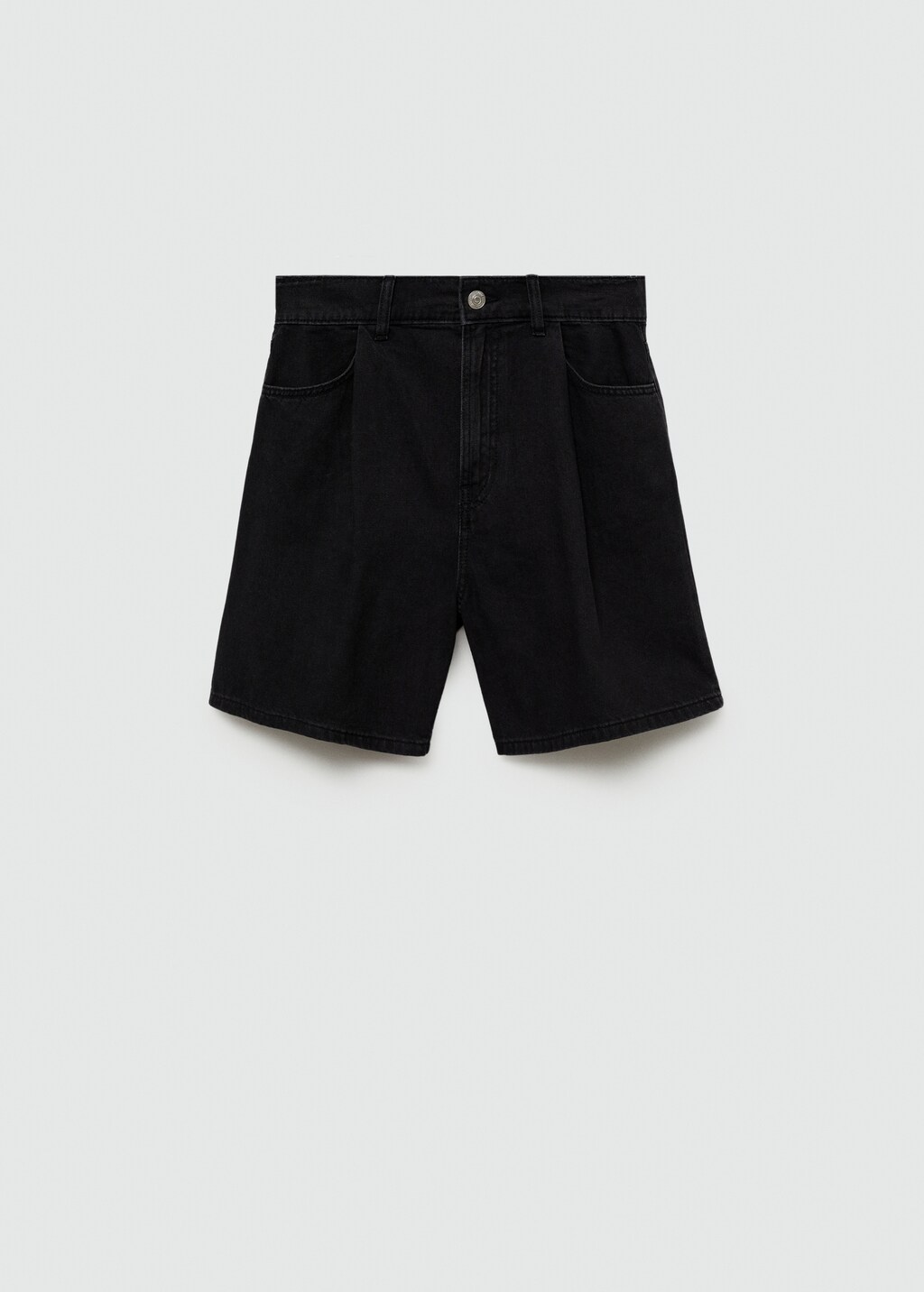 ショートパンツ PLAIN Black Shorts with Belt Loops in Cotton Woman Paperbag shorts with belt - Women | MANGO OUTLET USA