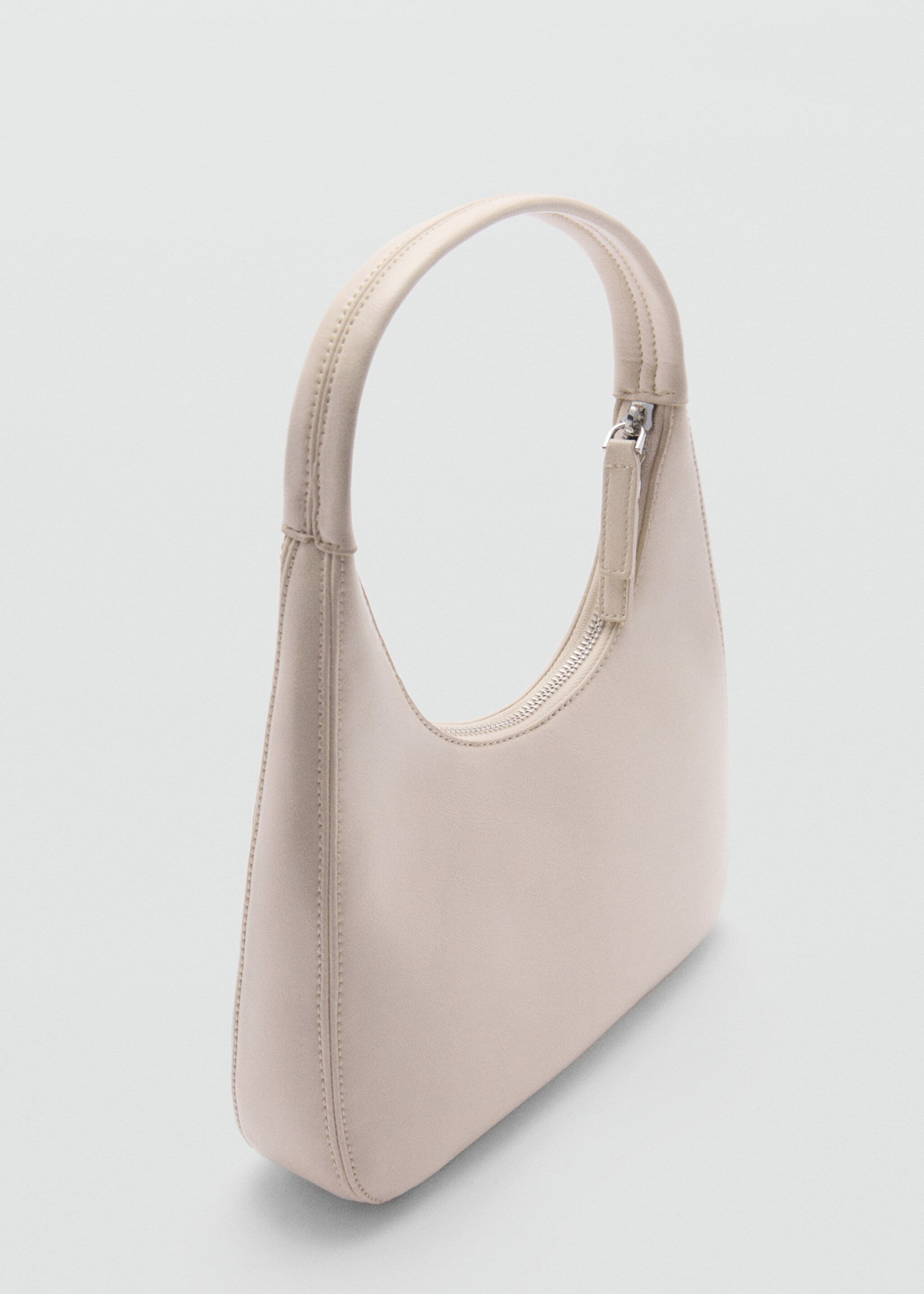 Schultertasche mit kurzem Henkel - Mittlere Ansicht, Eisgrau. Ref: 77010267-00.