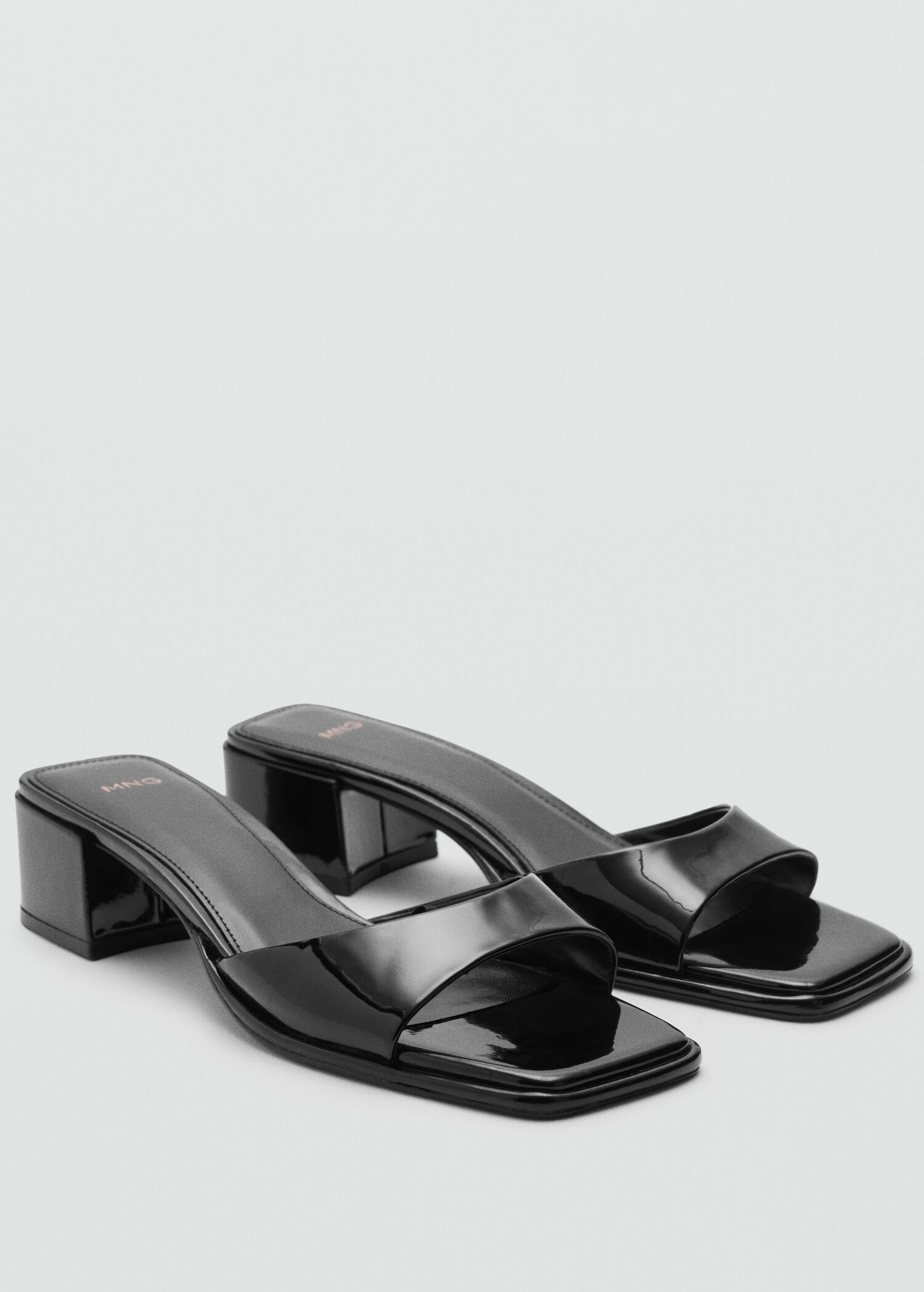 Patent leather effect heeled sandal - Medium plane