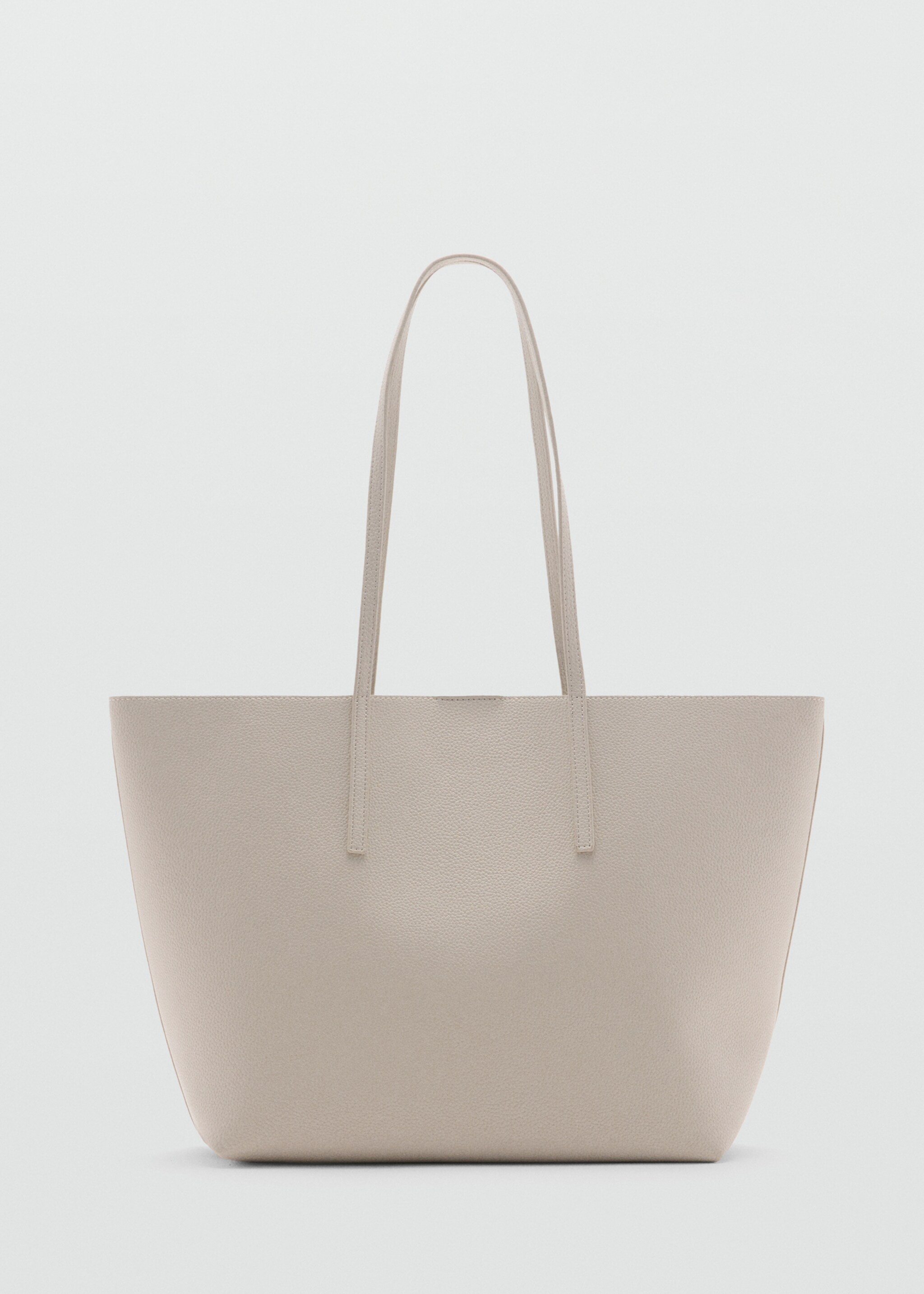 Shopper-Bag in genarbter Optik - Artikel ohne Model, Ecru. Ref: 77010272-00.