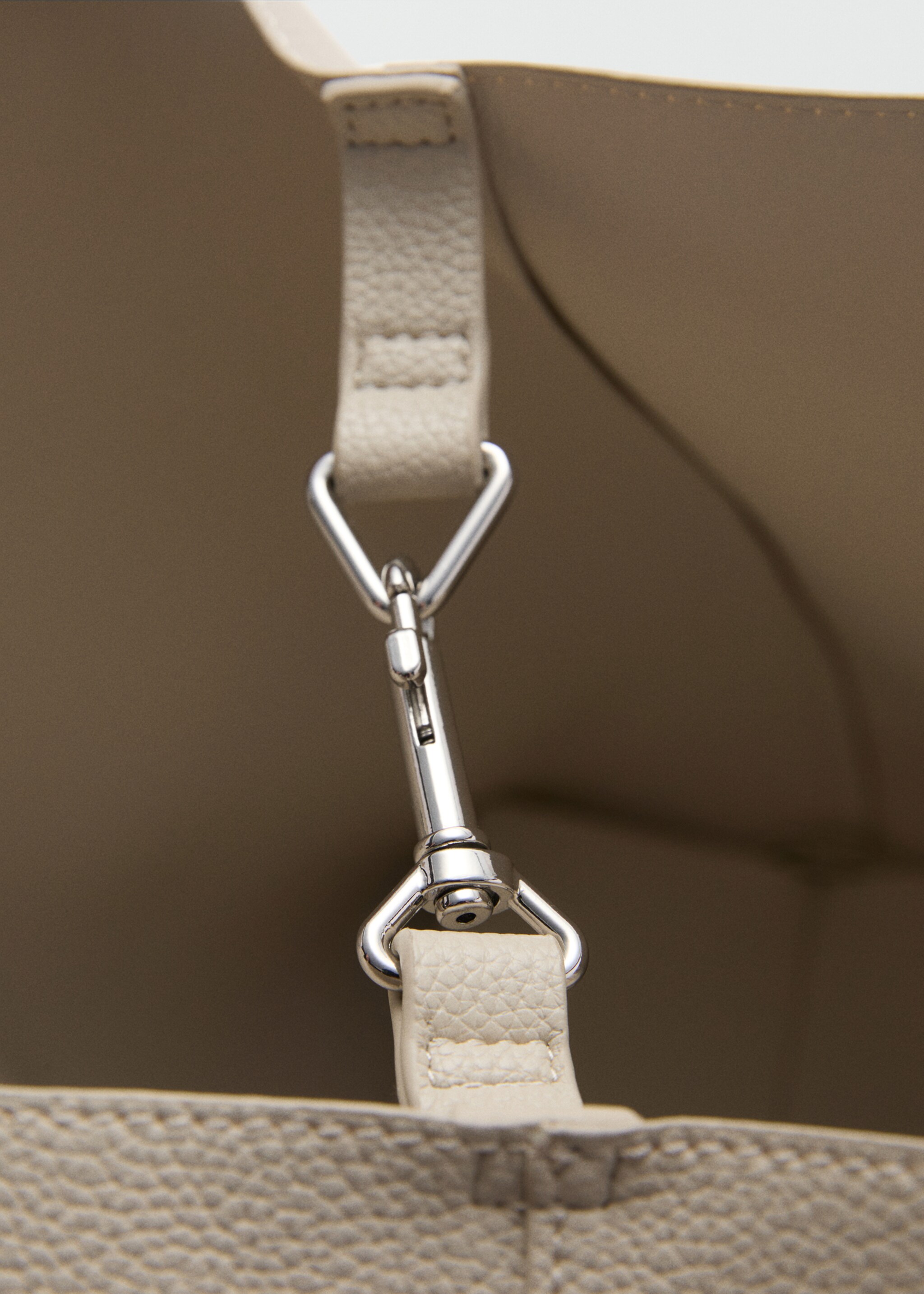 Shopper-Bag in genarbter Optik - Detail des Artikels 2, Ecru. Ref: 77010272-00.