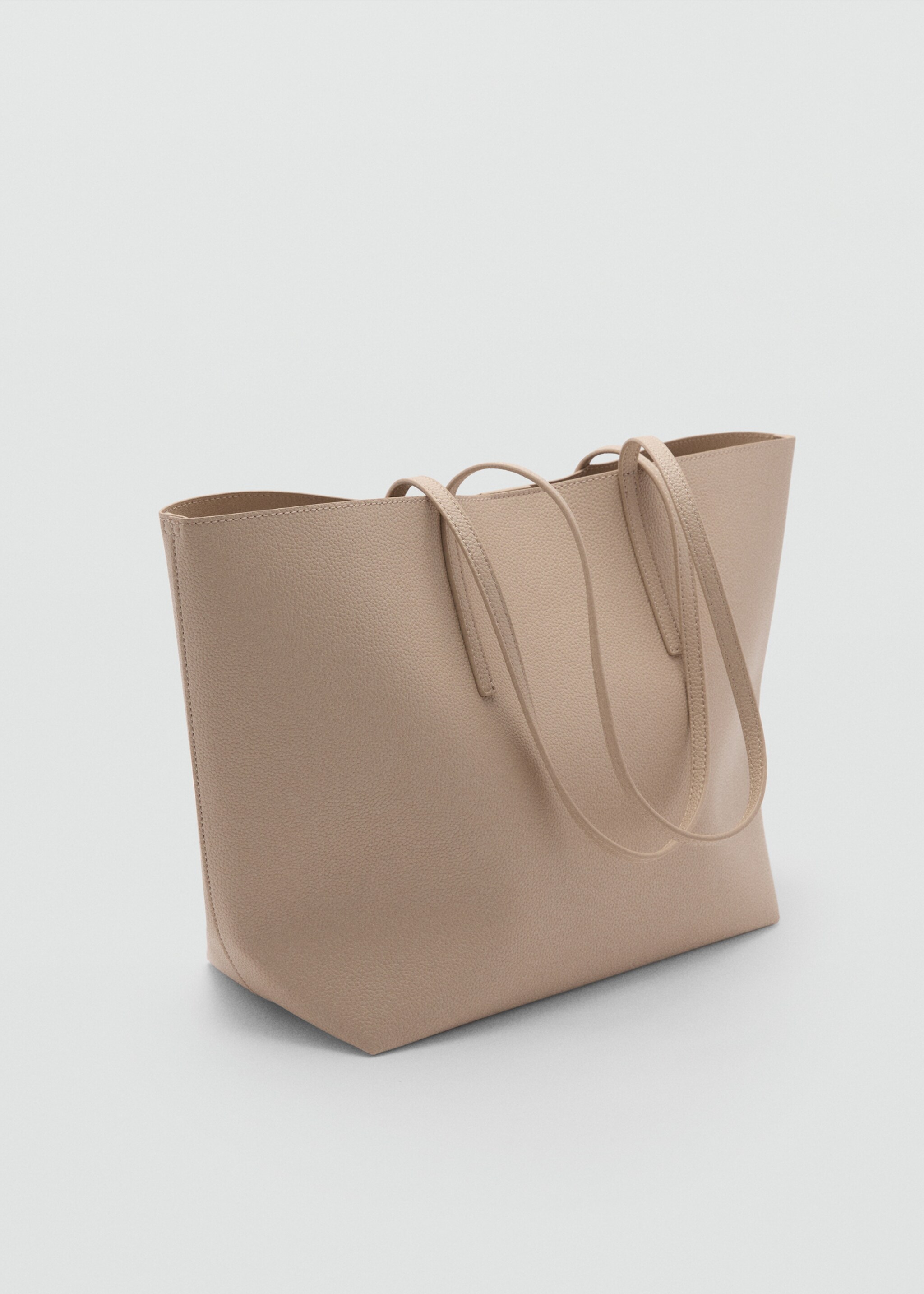 Bolso shopper efecto abatanado - Plano medio, Marrón medio. Ref: 77010272-00.