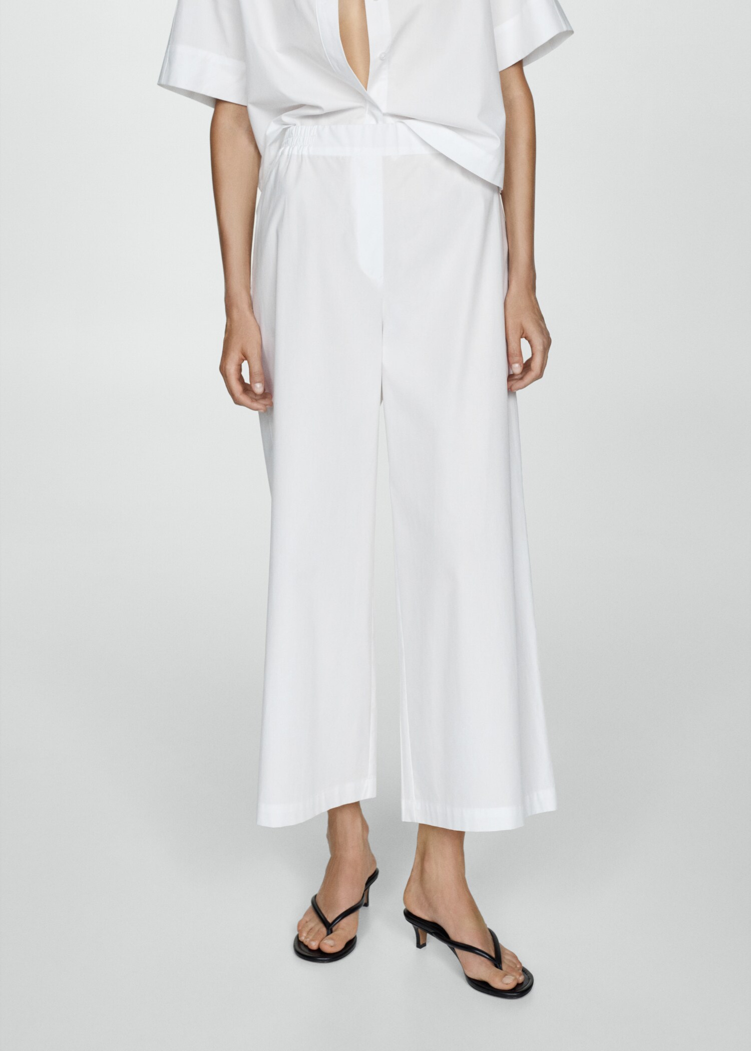 Cotton wideleg trousers - Medium plane