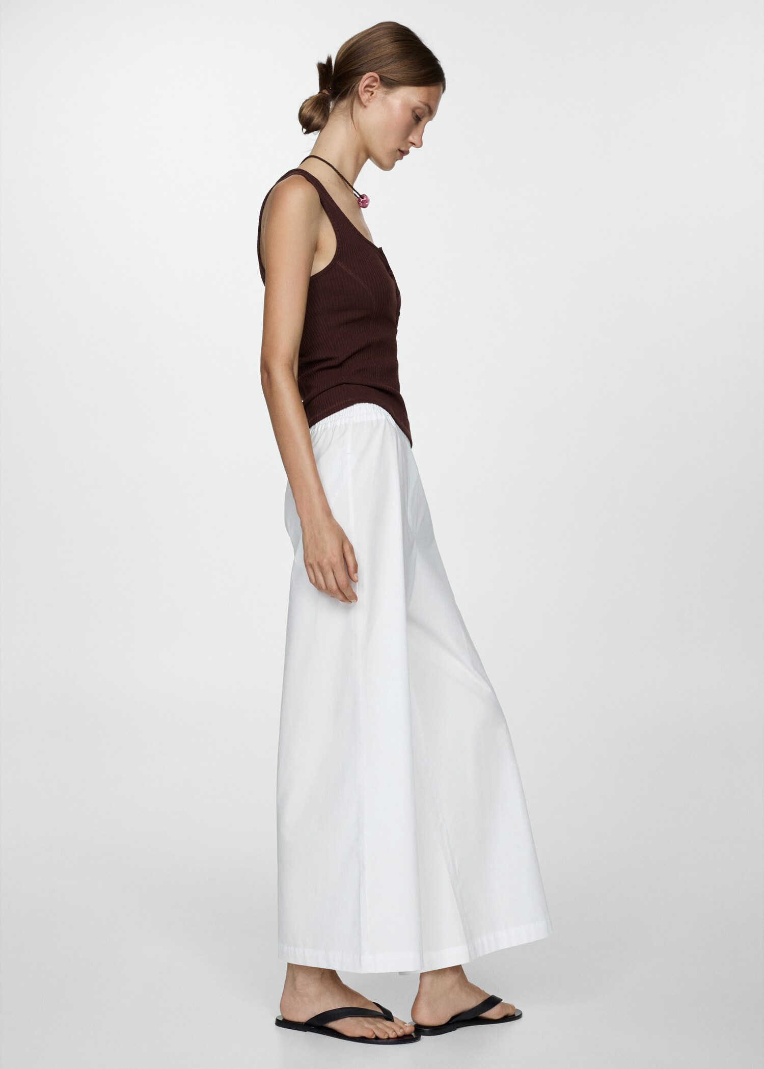 Cotton wideleg trousers - Details of the article 2