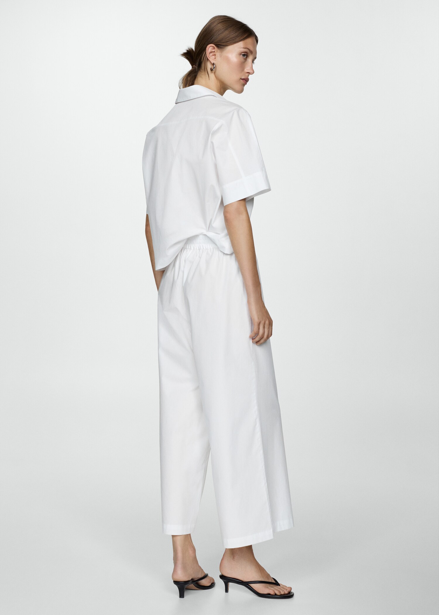 Cotton wideleg trousers - Reverse of the article
