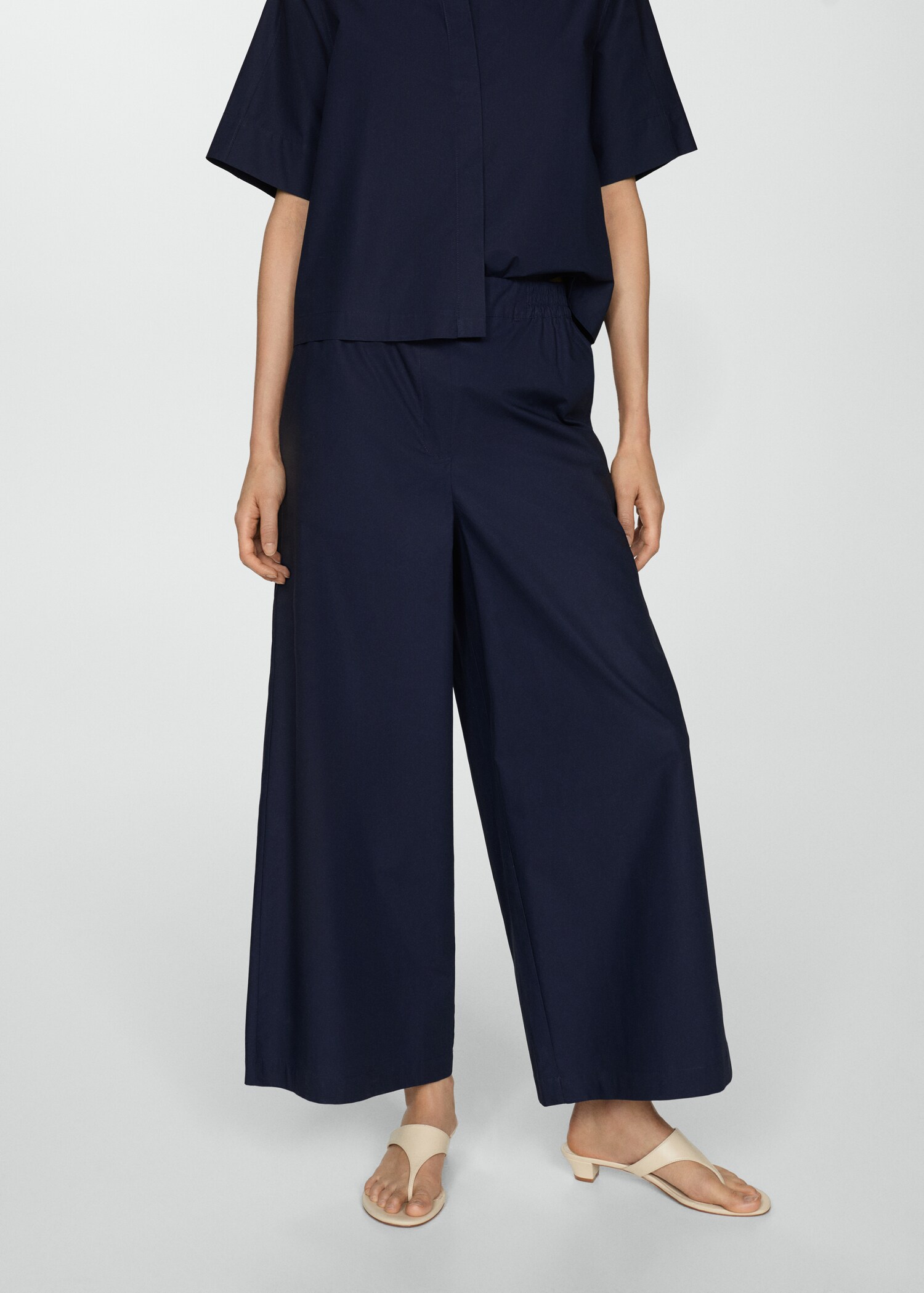 Cotton wideleg trousers - Medium plane