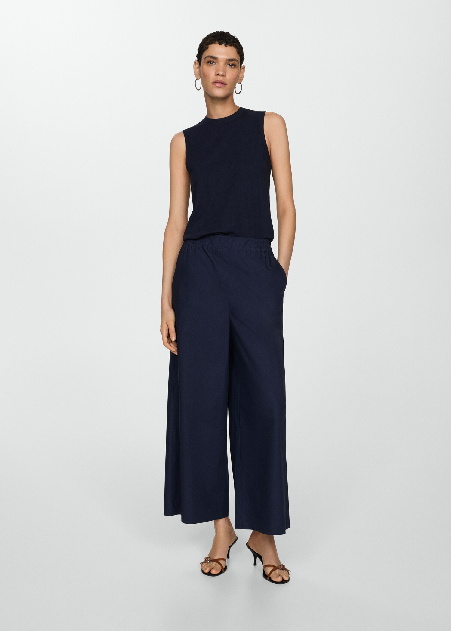 Cotton wideleg trousers - Details of the article 2