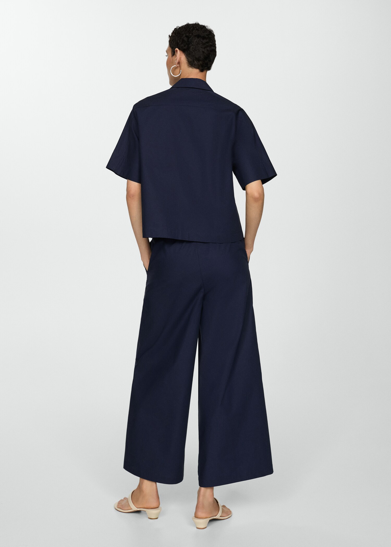 Cotton wideleg trousers - Reverse of the article