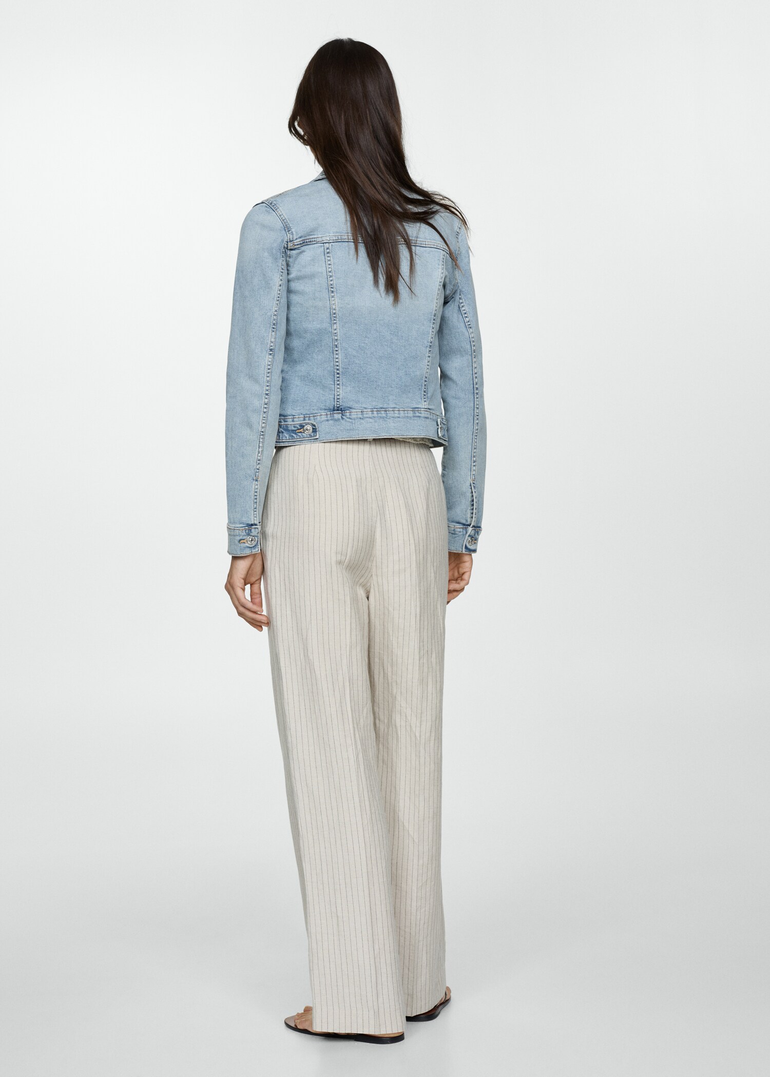 Pocketed denim jacket - Reverse of the article
