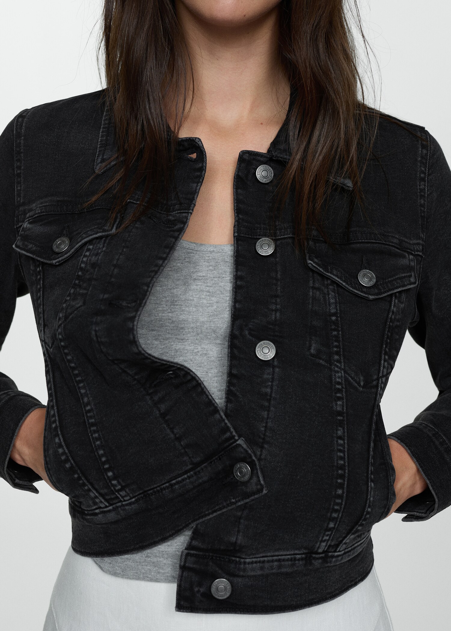 Pocketed denim jacket - Medium plane