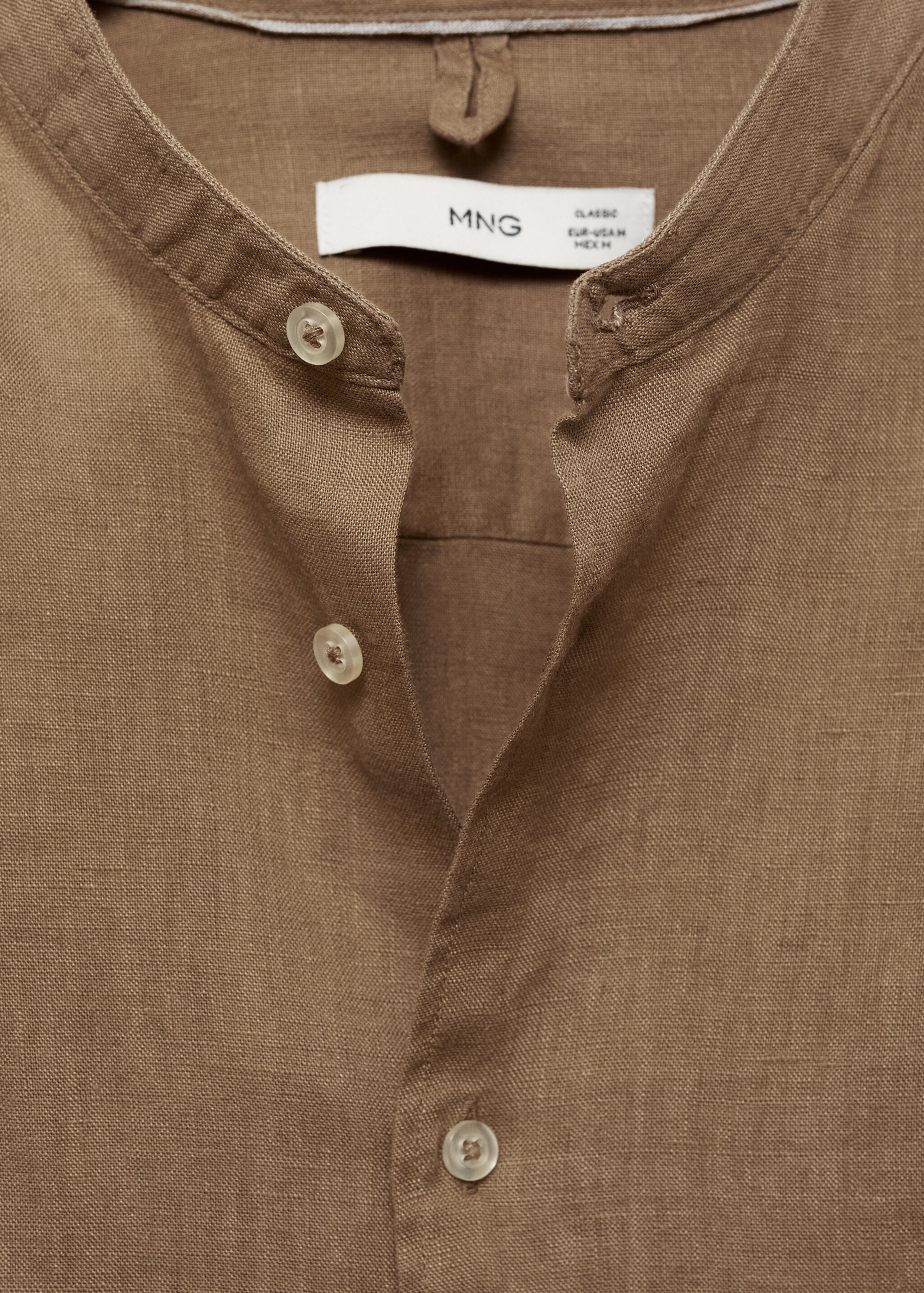 100% linen Mao collar shirt - Details of the article 8