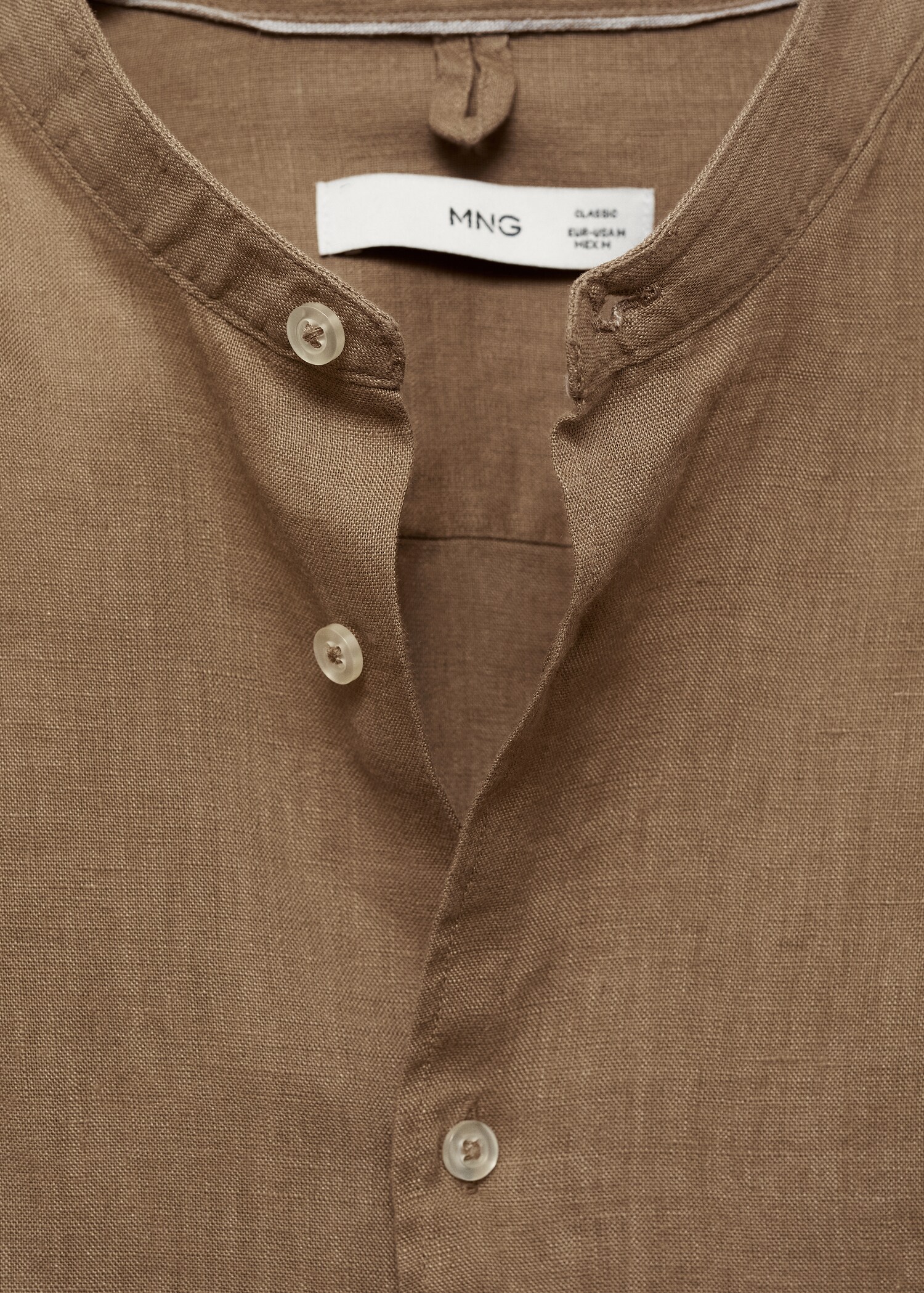 100% linen Mao collar shirt - Details of the article 8