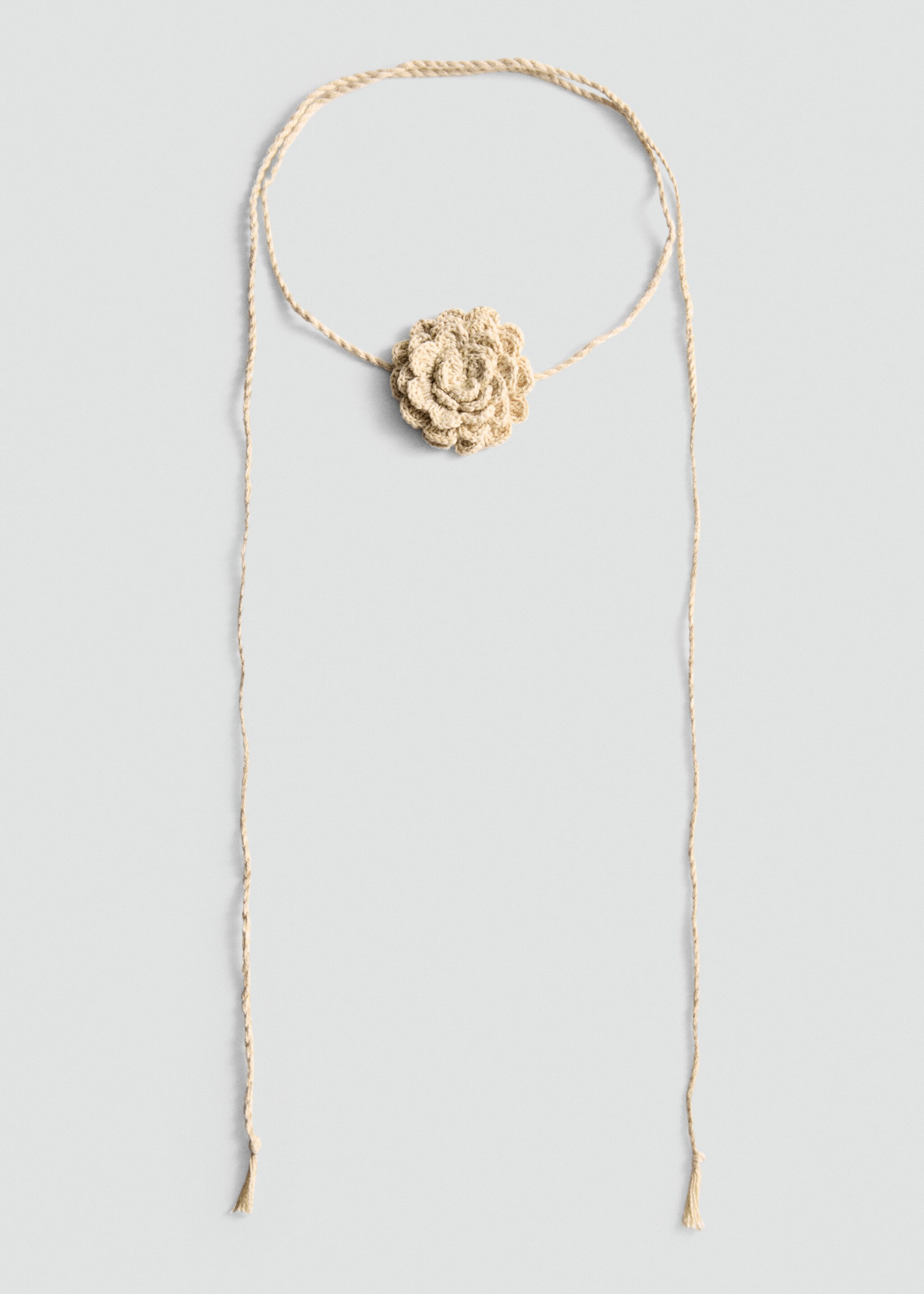 Double twisted flower necklace - Article without model, Off White. Ref: 77010346-00.