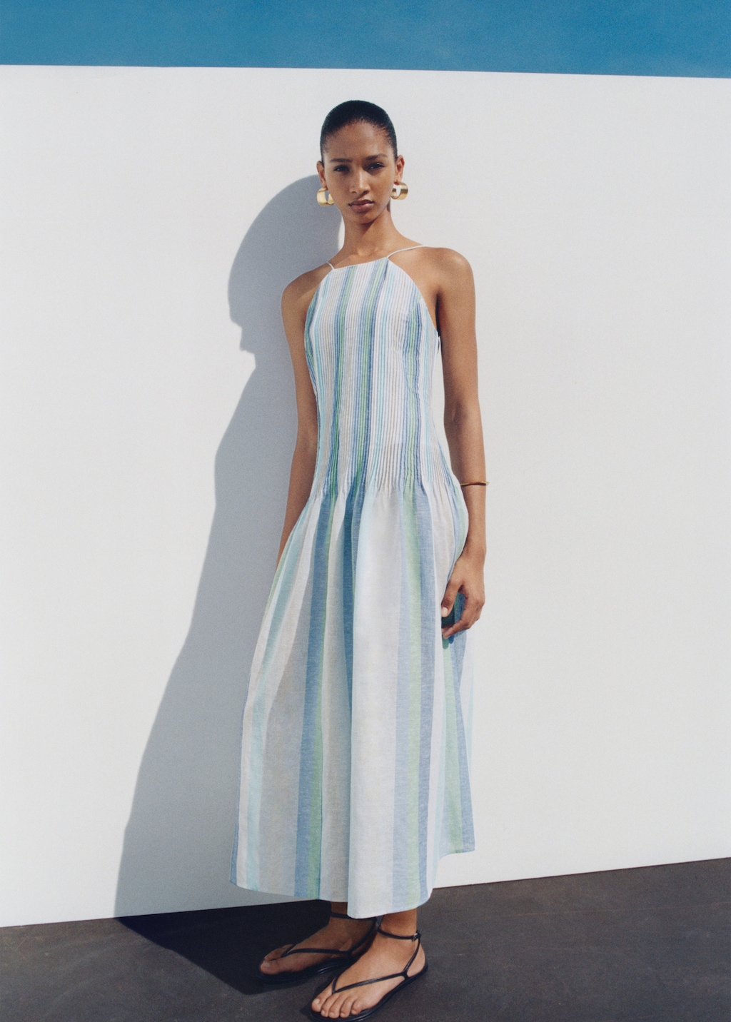 linen one shoulder dress Linen One-Shoulder Dress