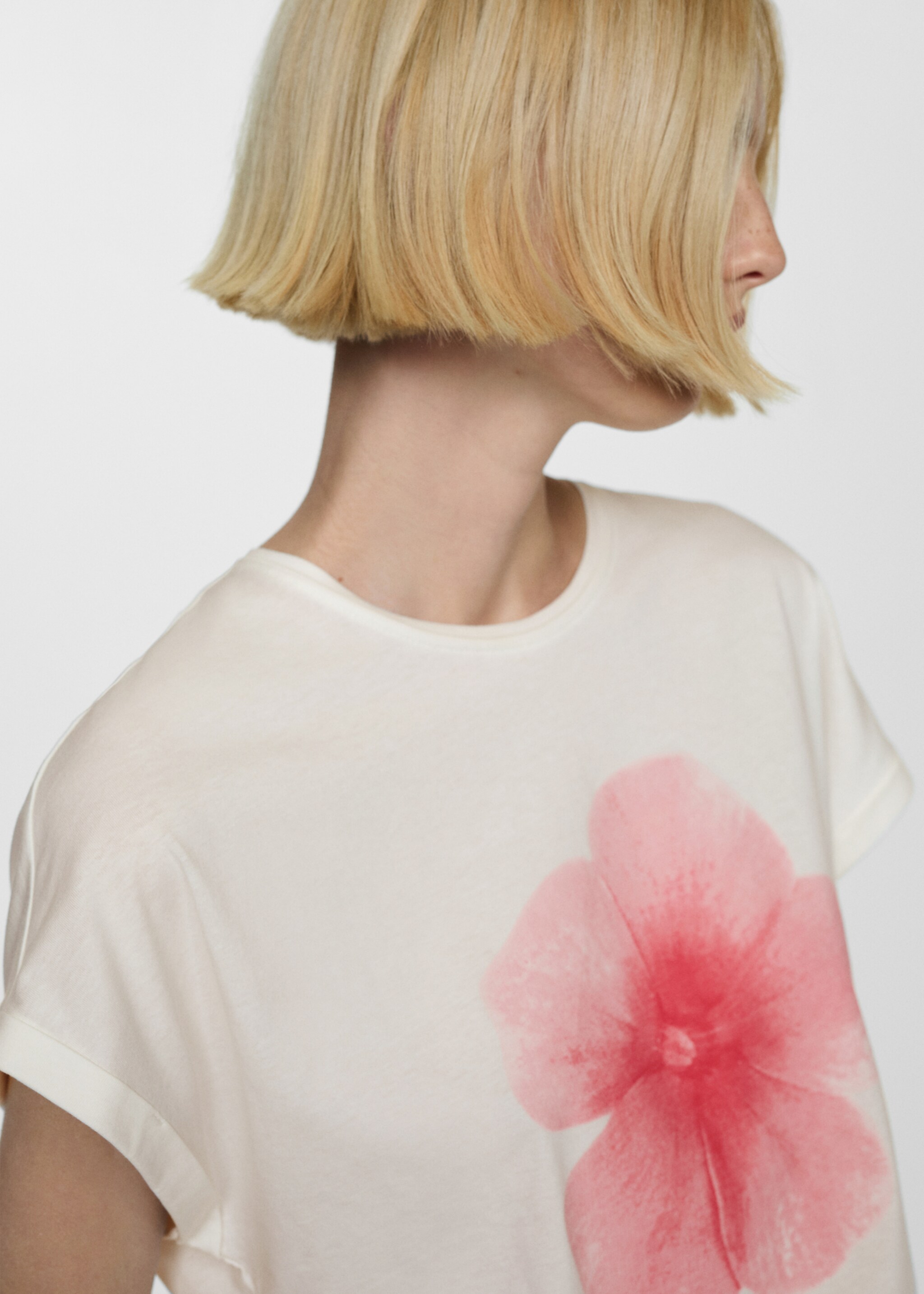 Printed cotton-blend T-shirt - Details of the article 1