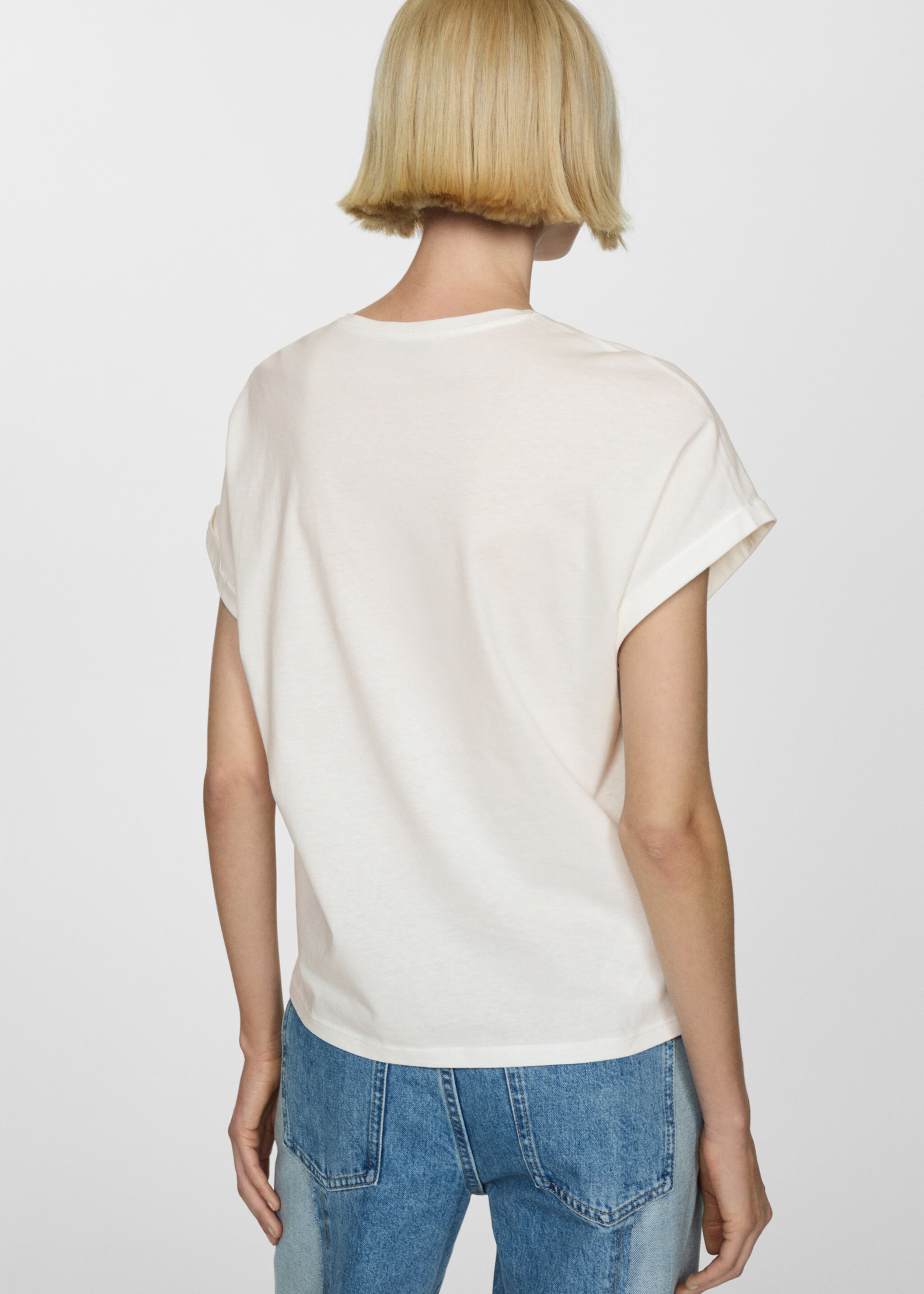 Printed cotton-blend T-shirt - Reverse of the article