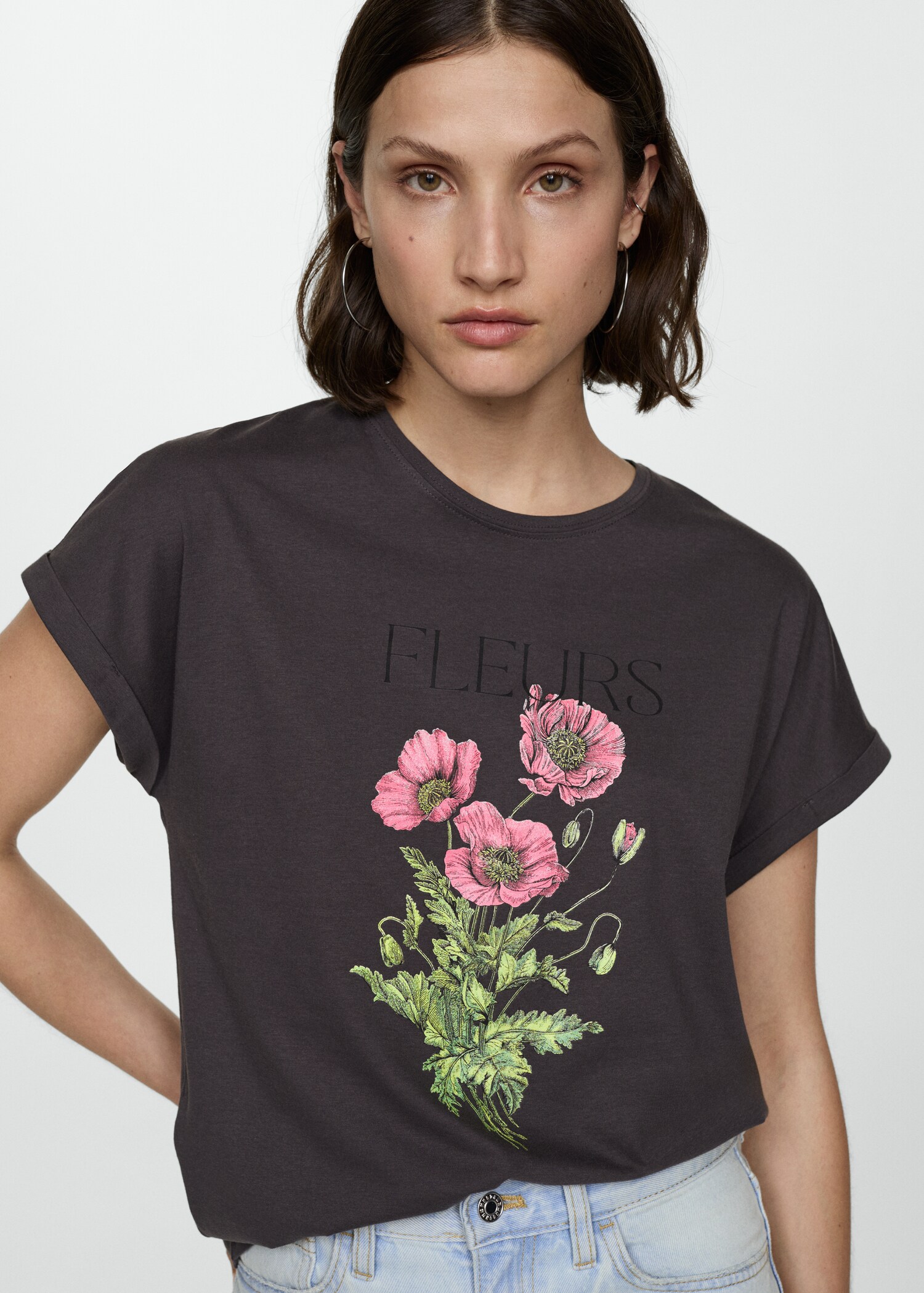 Printed cotton-blend T-shirt - Details of the article 1