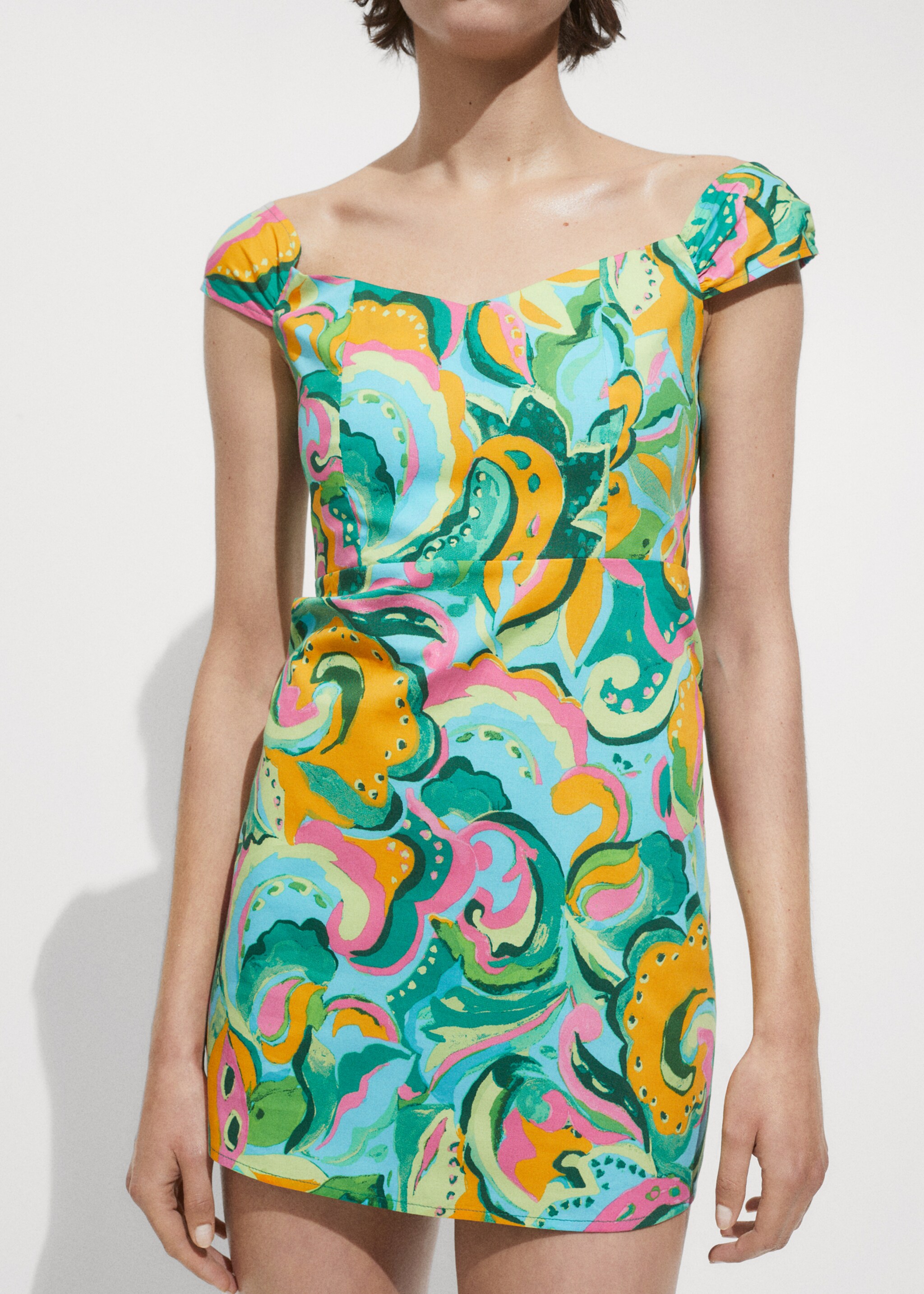 Kurzes Printkleid - Mittlere Ansicht