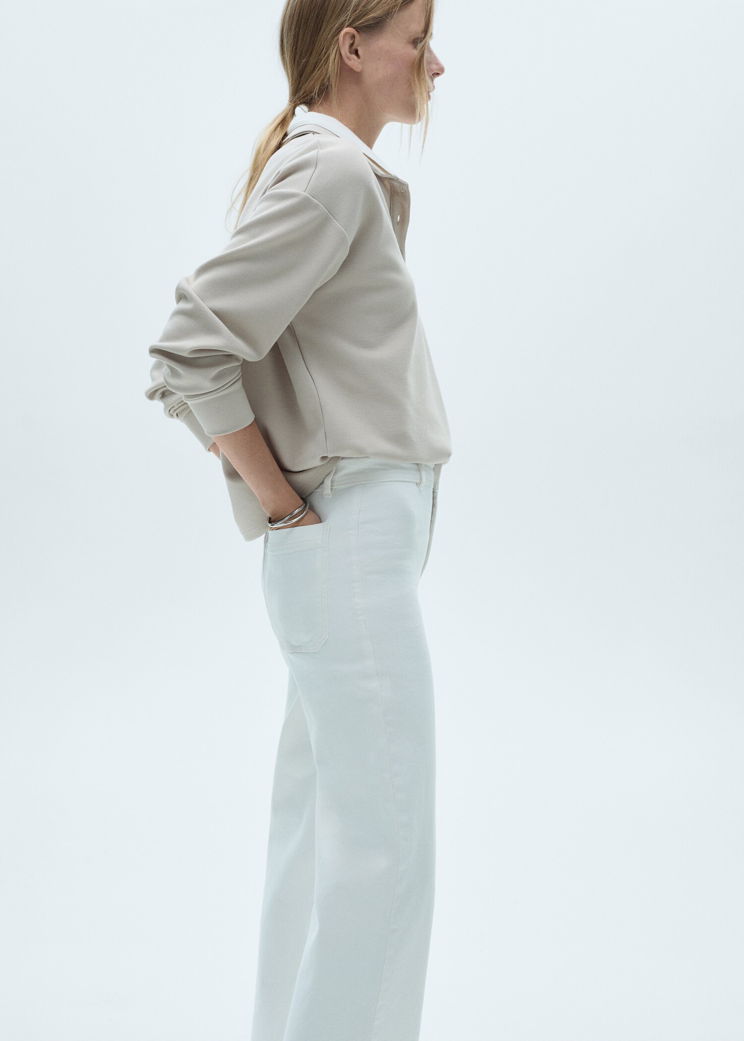 Culotte-Jeans mit hohem Bund Catherin - Mittlere Ansicht