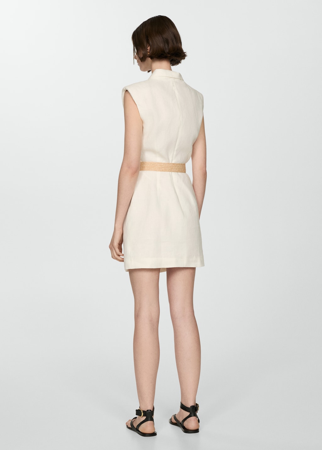 Belt linen dress - Women | MANGO OUTLET USA