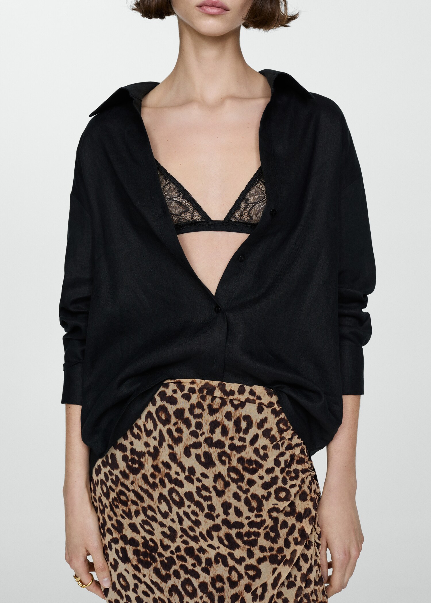 Rock mit Leopardenmuster und Raffdetails - Detail des Artikels 6