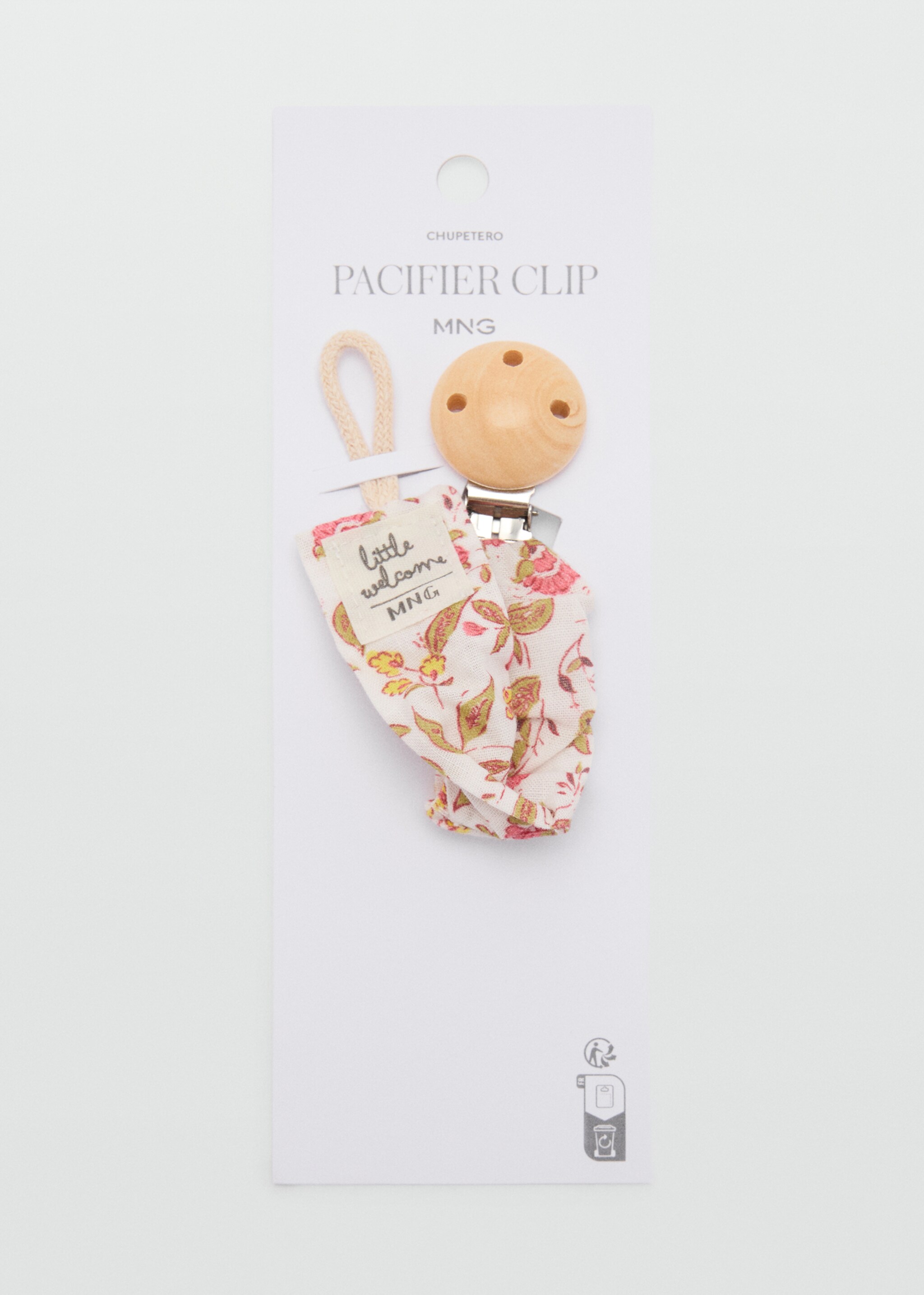 Printed brooch pacifier holder - Article without model, Green. Ref: 77010379-00.