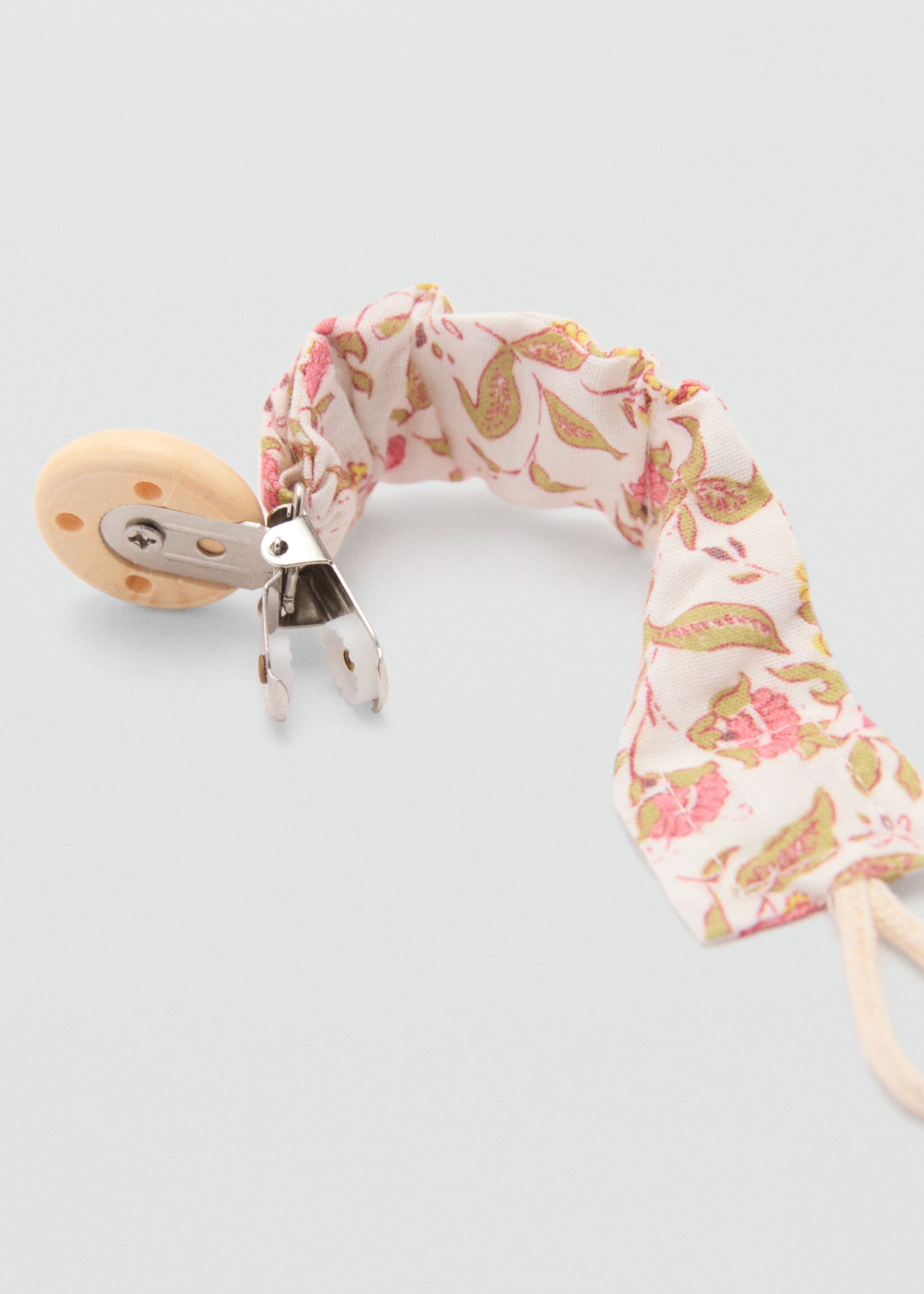 Printed brooch pacifier holder - Details of the article 1, Green. Ref: 77010379-00.