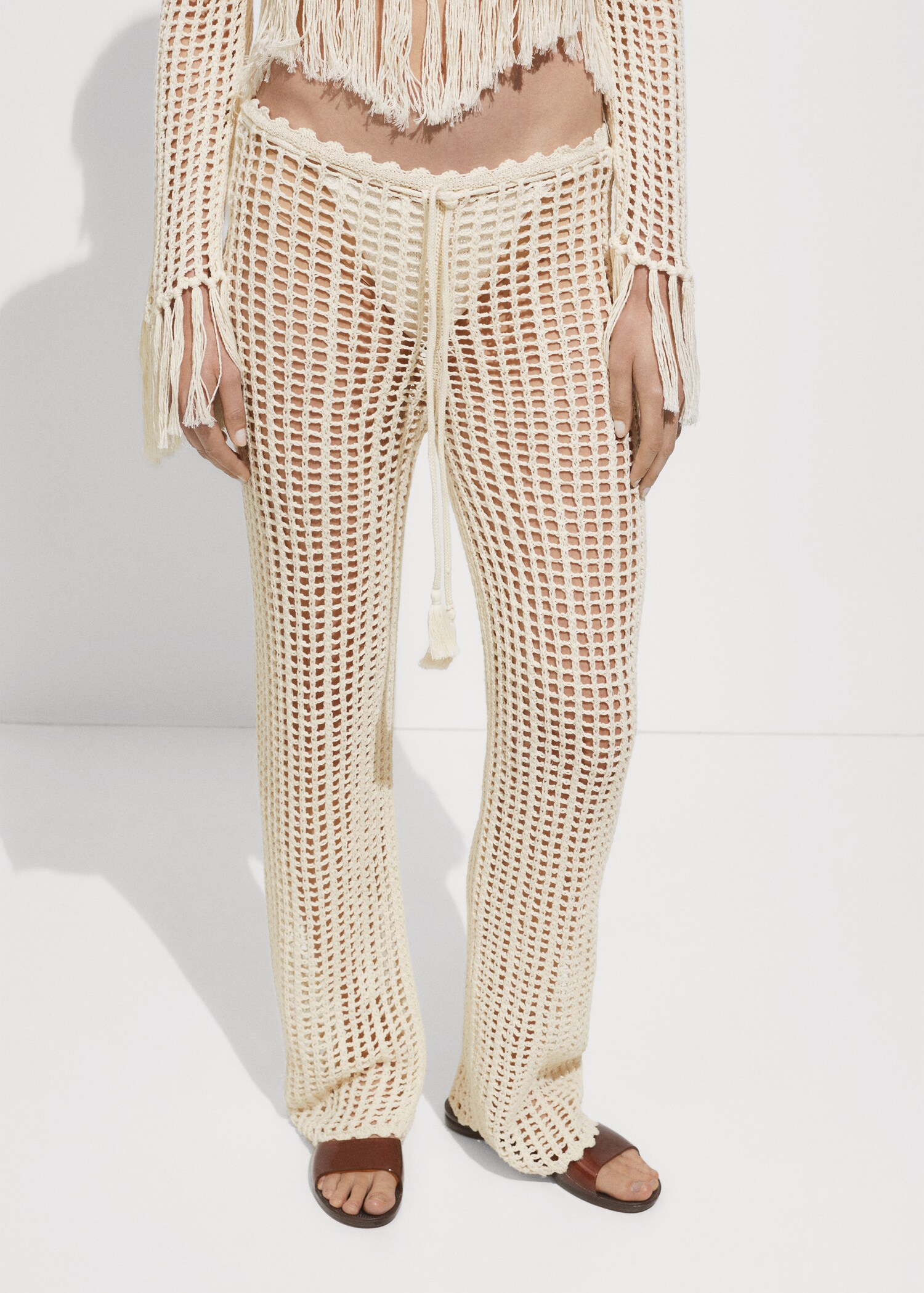 Pantalon maille ajourée - Plan moyen