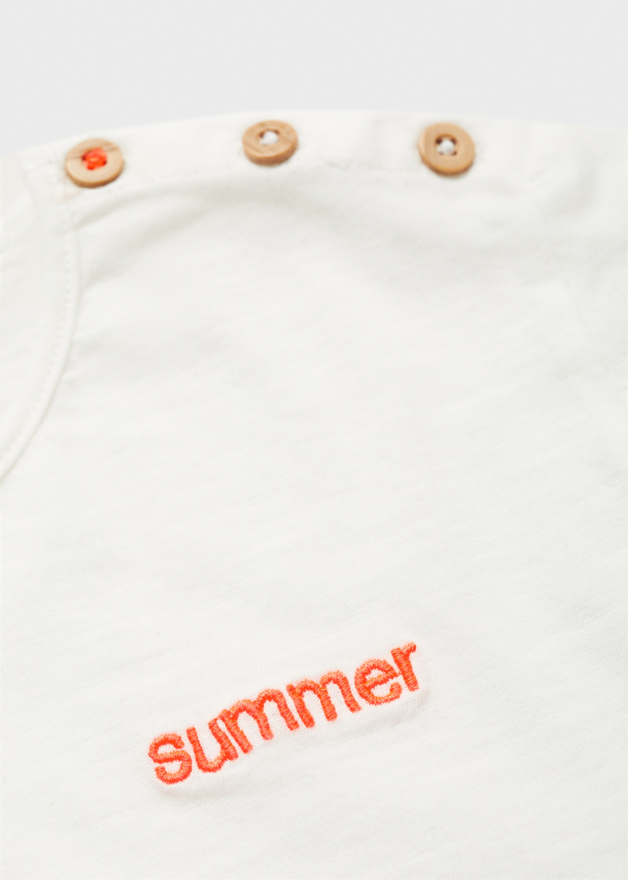 Embroidered cotton message t-shirt - Details of the article 0
