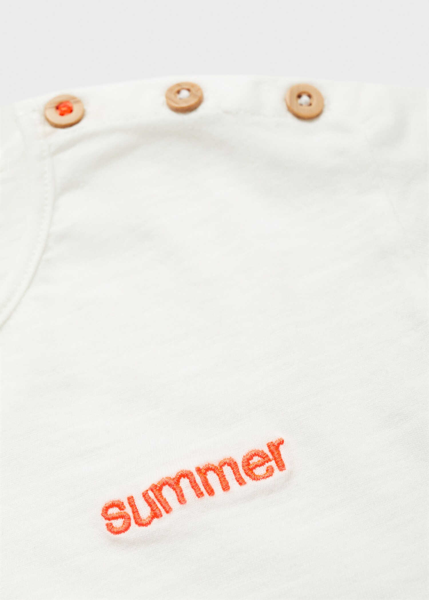 Embroidered cotton message t-shirt - Details of the article 0
